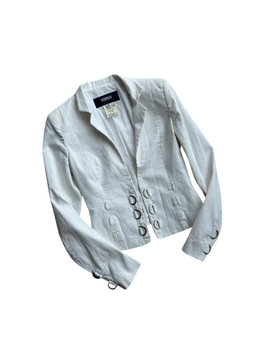 Versus Versace × Vintage Vintage Versus Versace Woman White Blazer Jacket Size S / US 4 / IT 40 - 2 Thumbnail