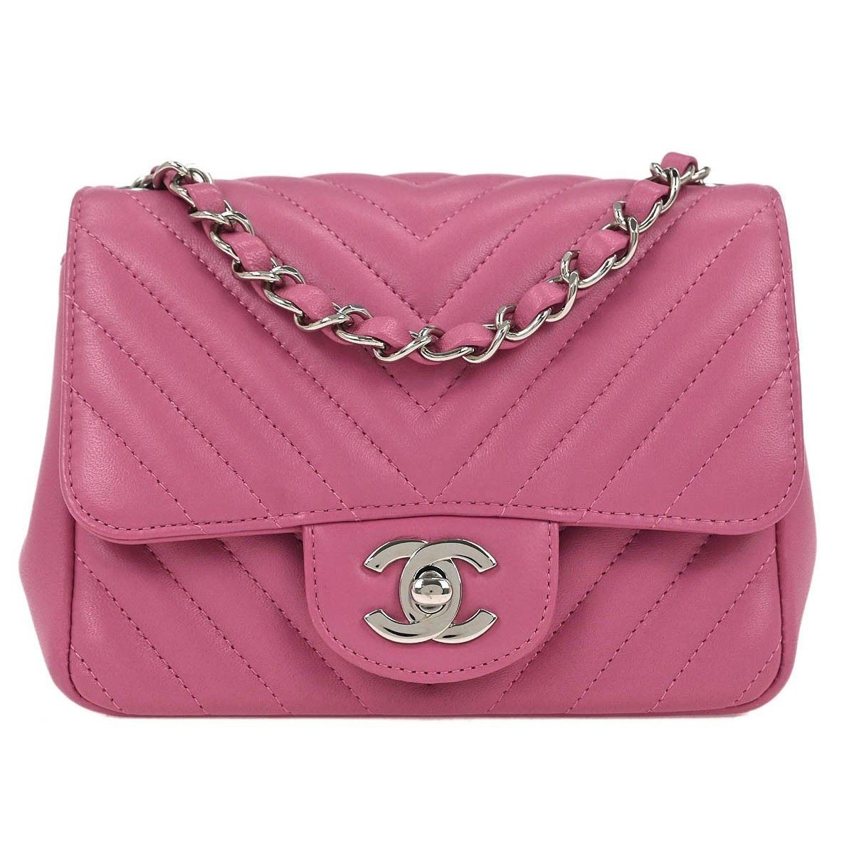 Chanel Chanel Square Classic Single Flap Bag Chevron Lambskin Size ONE SIZE - 1 Thumbnail