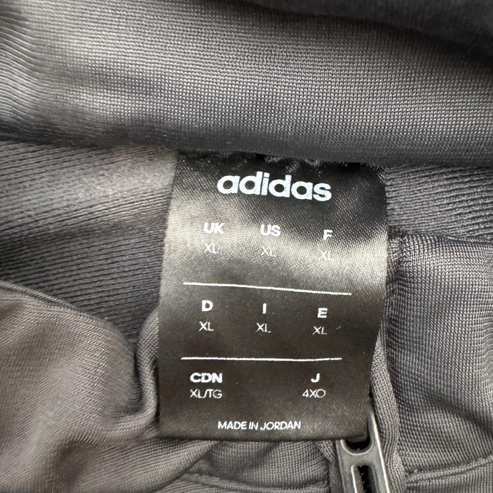 Adidas Adidas Track Jacket Mens XL Gray Full Zip Three Stripe Pockets DU0448 2019 Size US XL / EU 56 / 4 - 7 Thumbnail