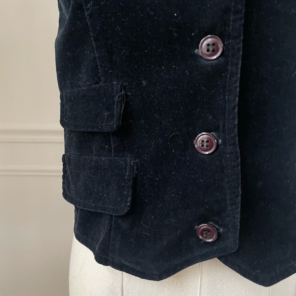 Vintage Vintage 70s Marianne Fashions Black Velveteen Vest S XS Size S / US 4 / IT 40 - 3 Thumbnail