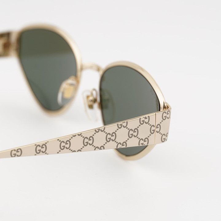 Gucci Gucci GG1853S 001 Sunglasses Gold Oval Frame, Grey Lenses Size ONE SIZE - 4 Thumbnail