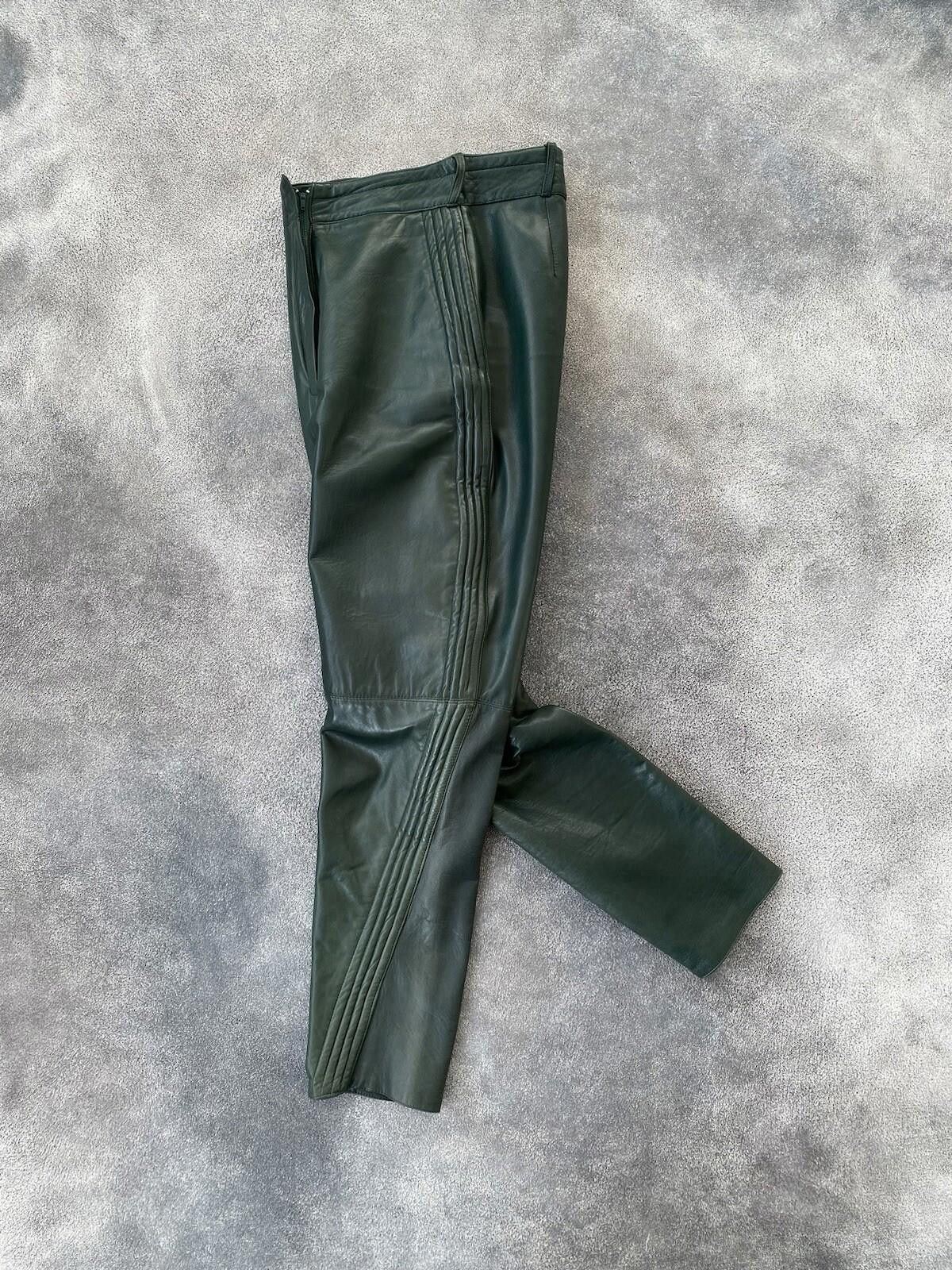 Versace 1970’s Gianni Versace Biker Leather Pants Vintage Women Size 32" / US 10 / IT 46 - 1 Thumbnail