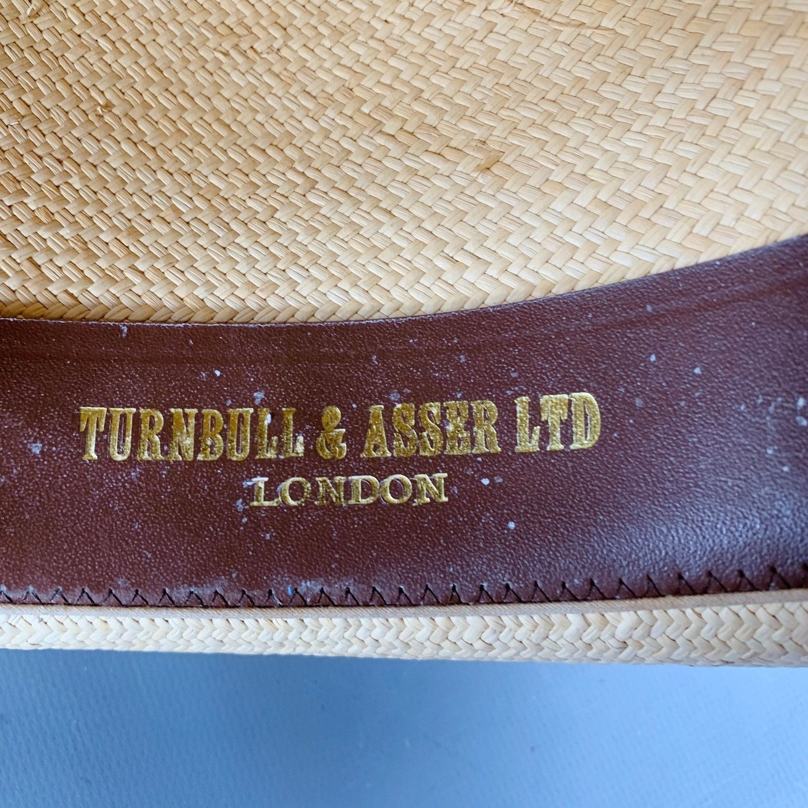 Turnbull & Asser Size L Beige Multi Color Woven Ribbon Straw Panama Hat Size ONE SIZE - 7 Thumbnail