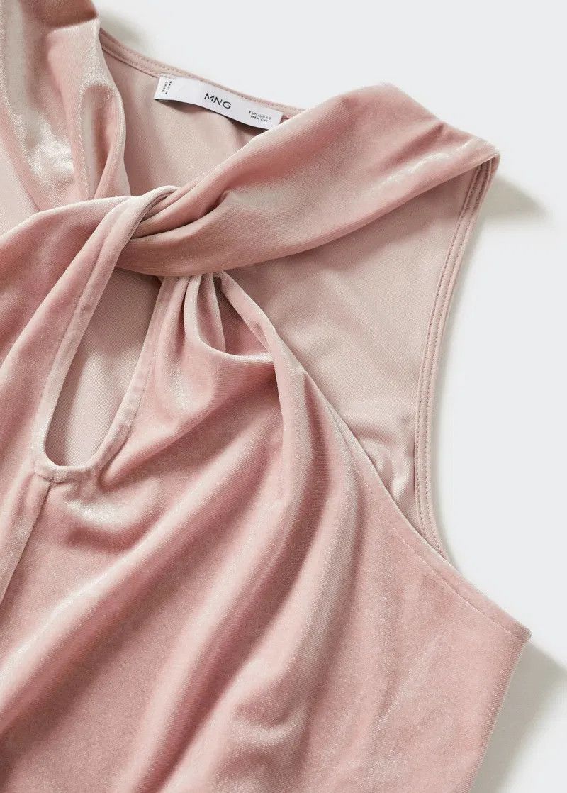 Mango MANGO Pink velvet top with knot S / 4 Size S / US 4 / IT 40 - 5 Thumbnail