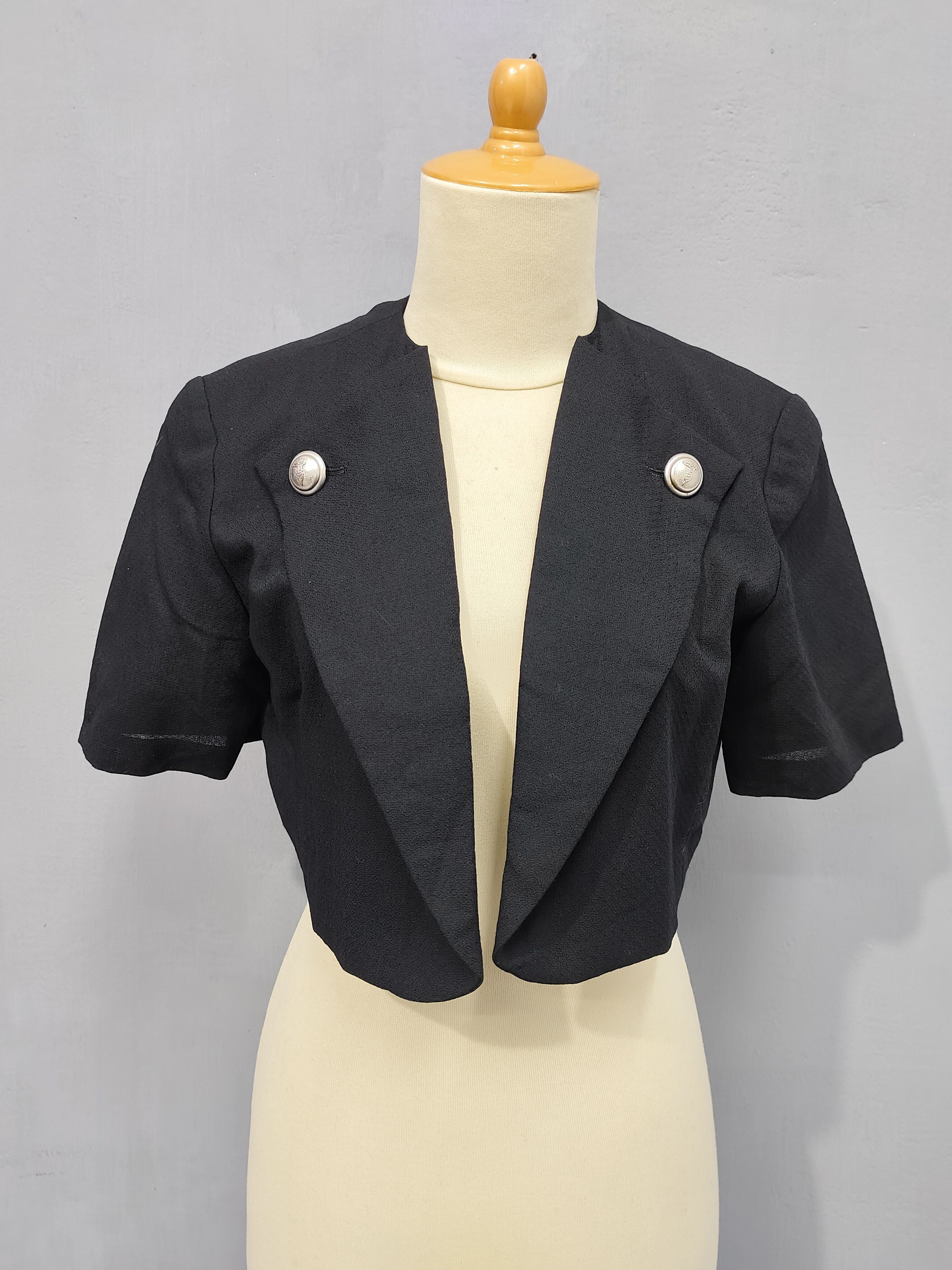 Trussardi 90s Trussardi- Minimalist Tailored Bolero Blazer Jacket Size M / US 6-8 / IT 42-44 - 3 Thumbnail