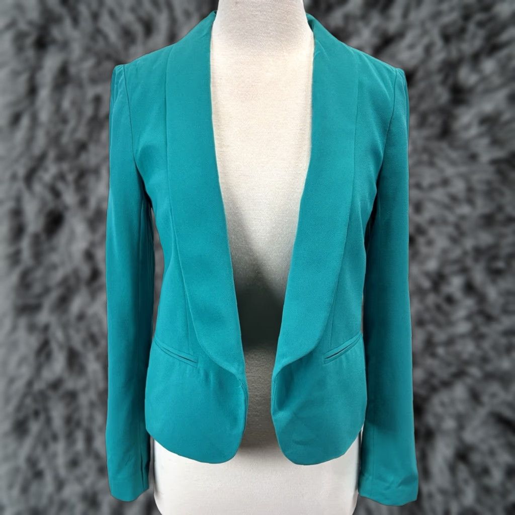 Ann Taylor VINTAGE Ann Taylor LOFT Blazer Jacket Small Women’s Teal Green Open Front Lined Classic Career Size S / US 4 / IT 40 - 1 Thumbnail