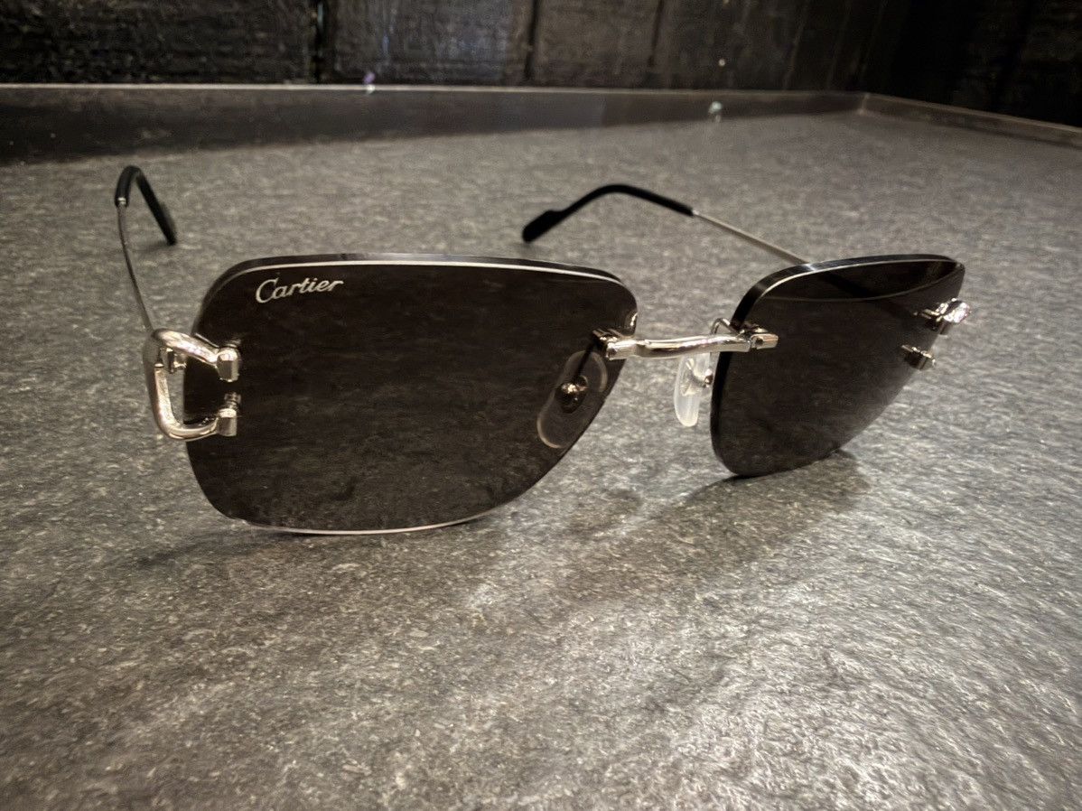 Cartier Cartier Platinum C Frame Wire Glasses –Vintage Style Rimless Size ONE SIZE - 1 Thumbnail