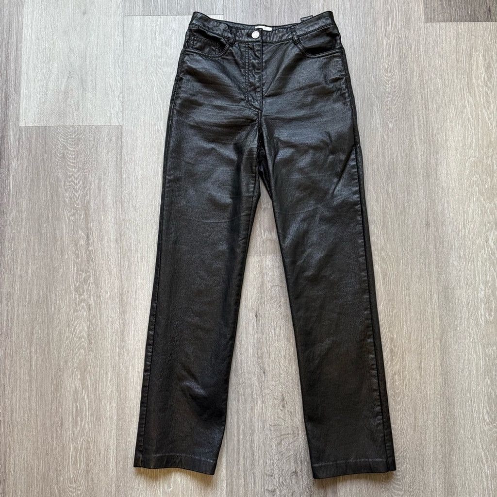 Aritzia Wilfred Black Vegan Leather Melina Trousers Size 26" / US 2 / IT 38 - 6 Thumbnail
