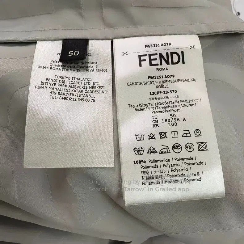 Fendi FENDI Logo Print Short Sleeve Shirt. Size US L / EU 52-54 / 3 - 5 Thumbnail