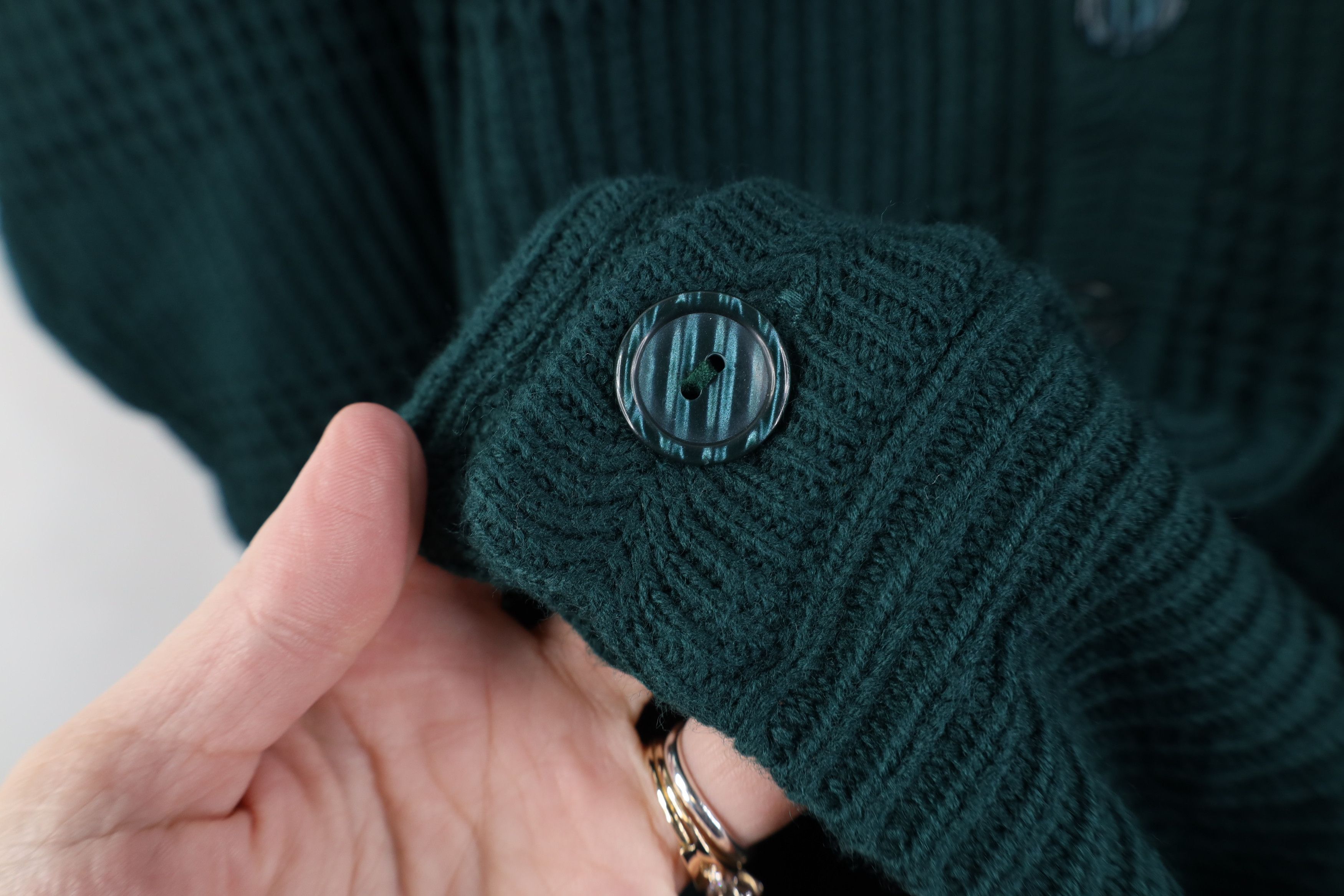 Vintage Vintage 90s Streetwear Ribbed Knit Cardigan Sweater Green Size US XL / EU 56 / 4 - 4 Thumbnail