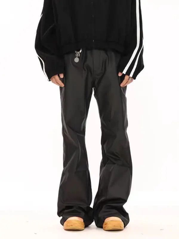 Japanese Brand Vintage street punk micro flare casual leather pants Size US 34 / EU 50 - 2 Thumbnail