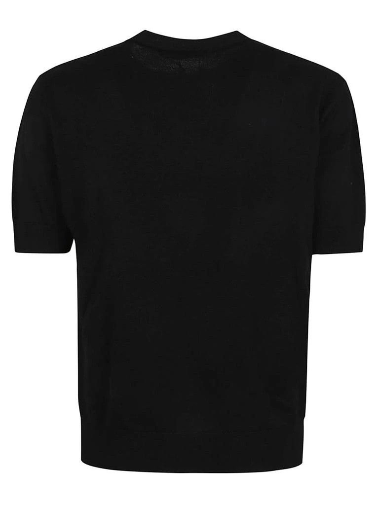 Balmain o1s1wg110126 Couture Label Col Knit T-shirt in Black Size US S / EU 44-46 / 1 - 2 Thumbnail
