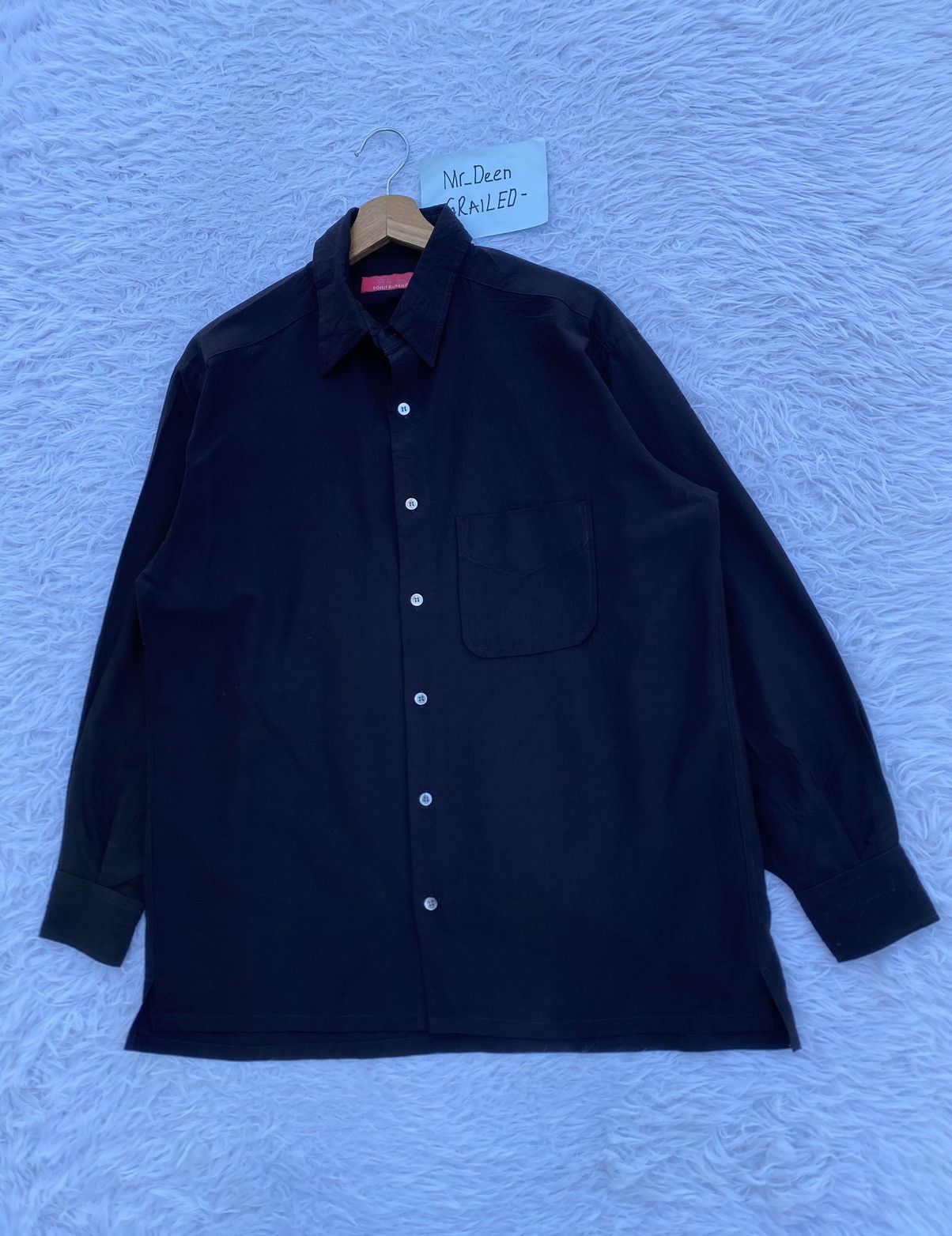 Yohji Yamamoto Rare Vintage 90s Yohji Yamamoto 50% Soie SILK Button Shirt Size US L / EU 52-54 / 3 - 4 Thumbnail