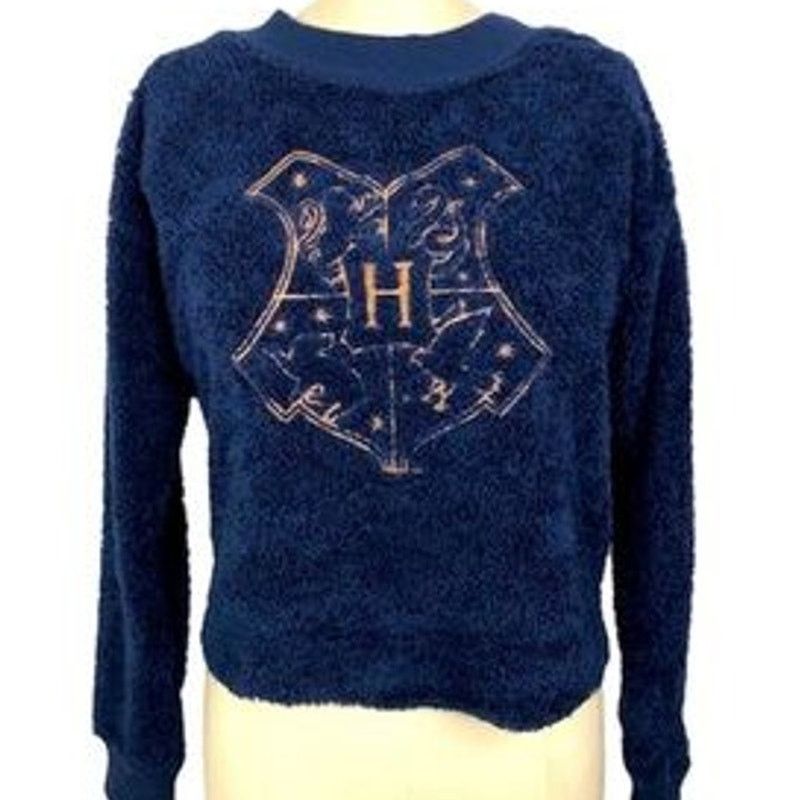 Warner Bros Harry Potter Hogwarts Fuzzy Fleece Sweater Sleepwear Top M Size M / US 6-8 / IT 42-44 - 3 Thumbnail