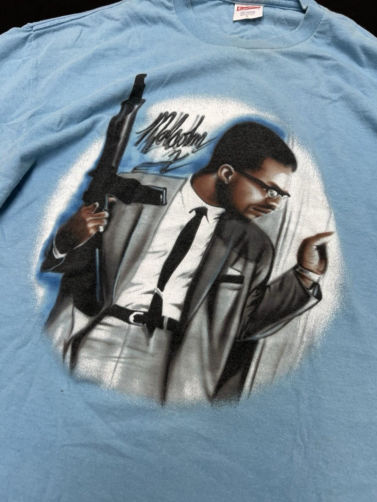 Supreme 2003 Supreme Malcolm X Graffiti Tee Light Blue L Size US L / EU 52-54 / 3 - 2 Thumbnail