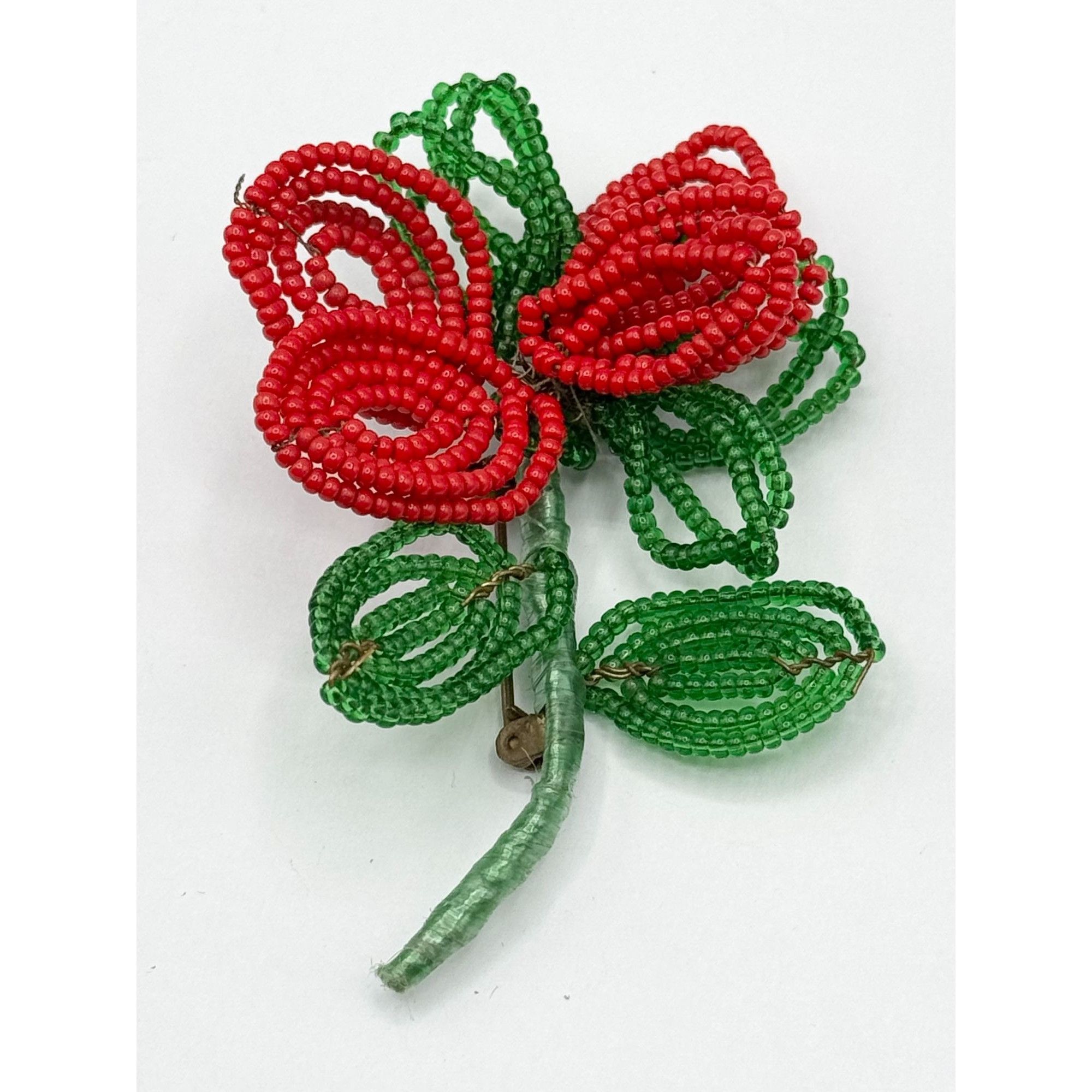 Vintage Vintage wire beaded flower brooch pin Size ONE SIZE - 5 Thumbnail