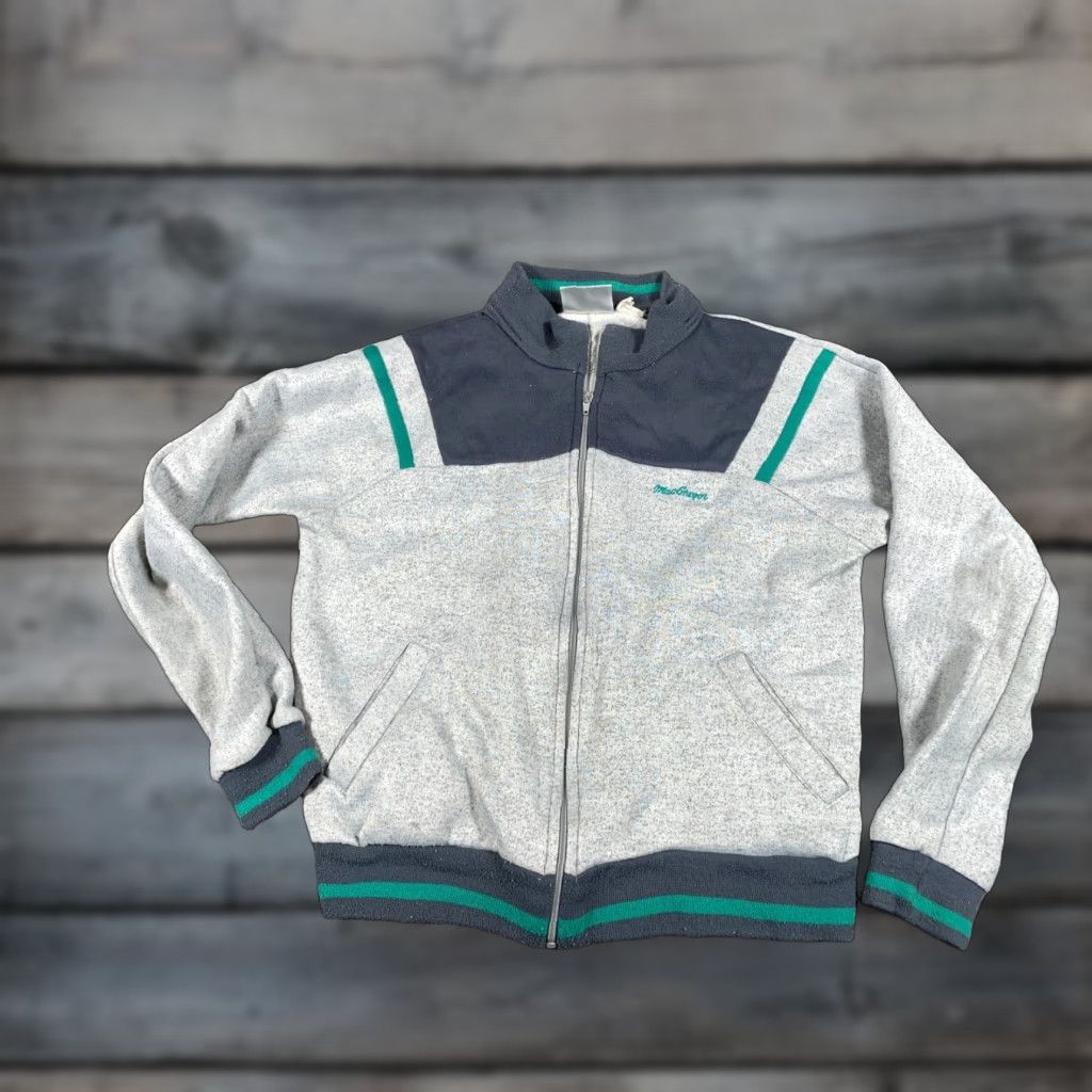 McGregor VTG 80s MacGregor Full Zip Sweatshirt Adult Medium Gray Green Retro Sports Tennis Mens Size US M / EU 48-50 / 2 - 1 Thumbnail