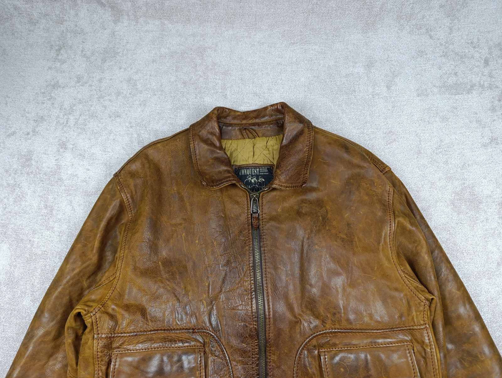 Vera Pelle CONQUET VERA PELLE VINTAGE LEATHER MENS FLYING JACKET Size US M / EU 48-50 / 2 - 2 Thumbnail