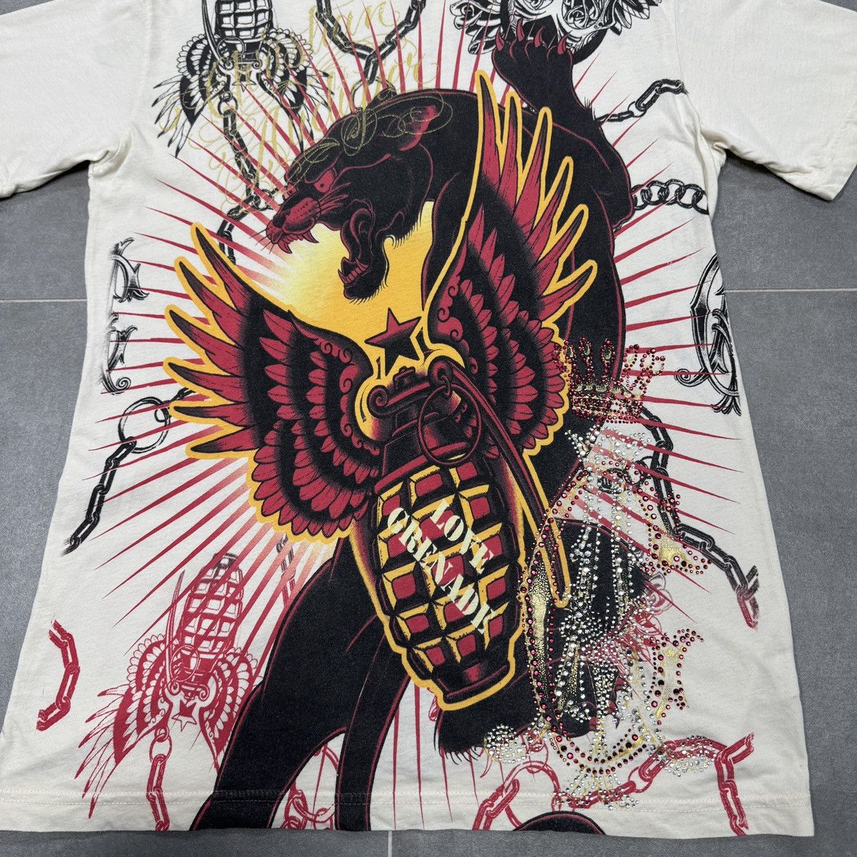 Christian Audigier × Ed Hardy Christian Audigier Los Angeles Tattoo Y2K Hip Hop T-Shirt Size US S / EU 44-46 / 1 - 8 Thumbnail