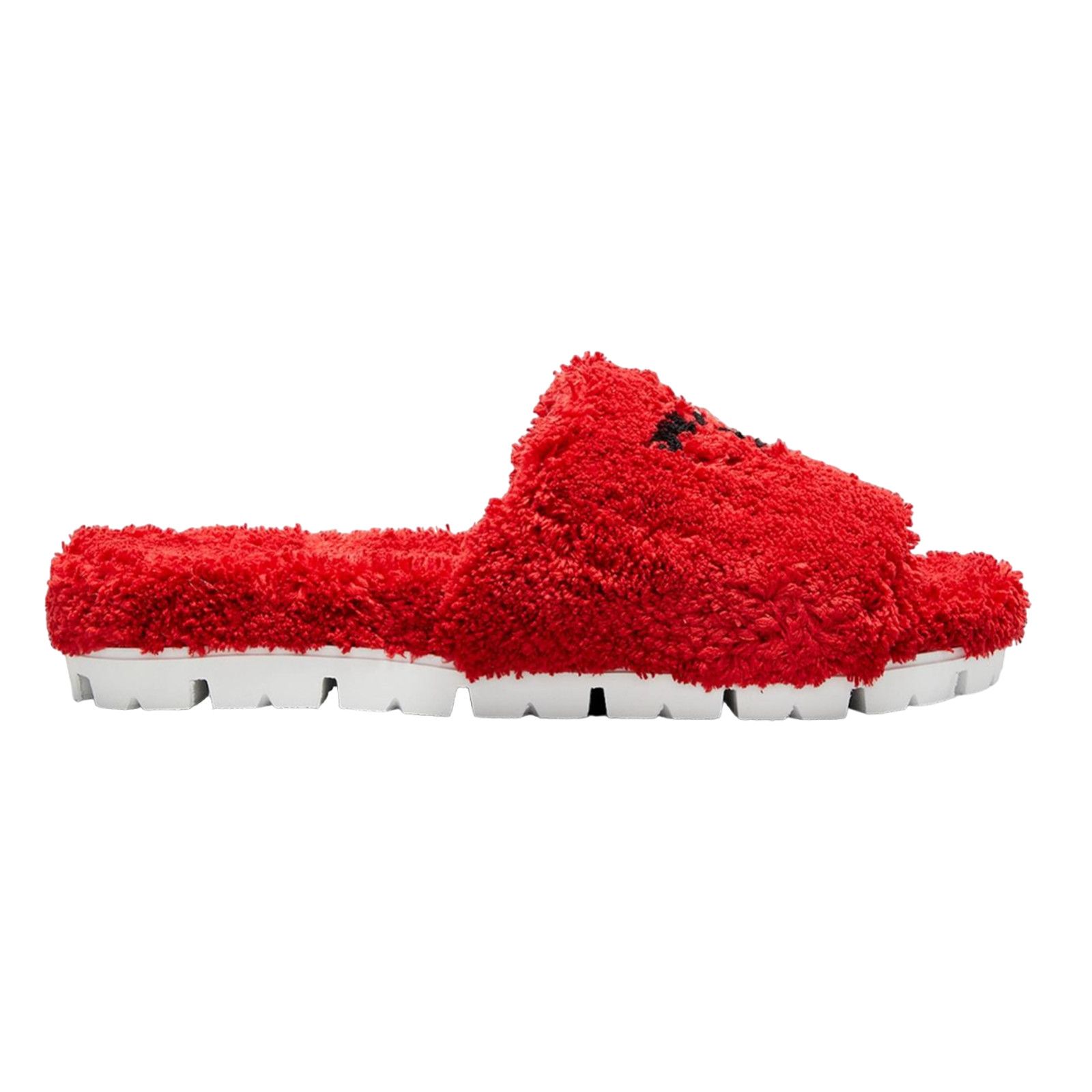 Prada Prada Terry Cloth Roso Red Black Logo Slide Sandal Rubber Size US 7 / IT 37 - 1 Thumbnail
