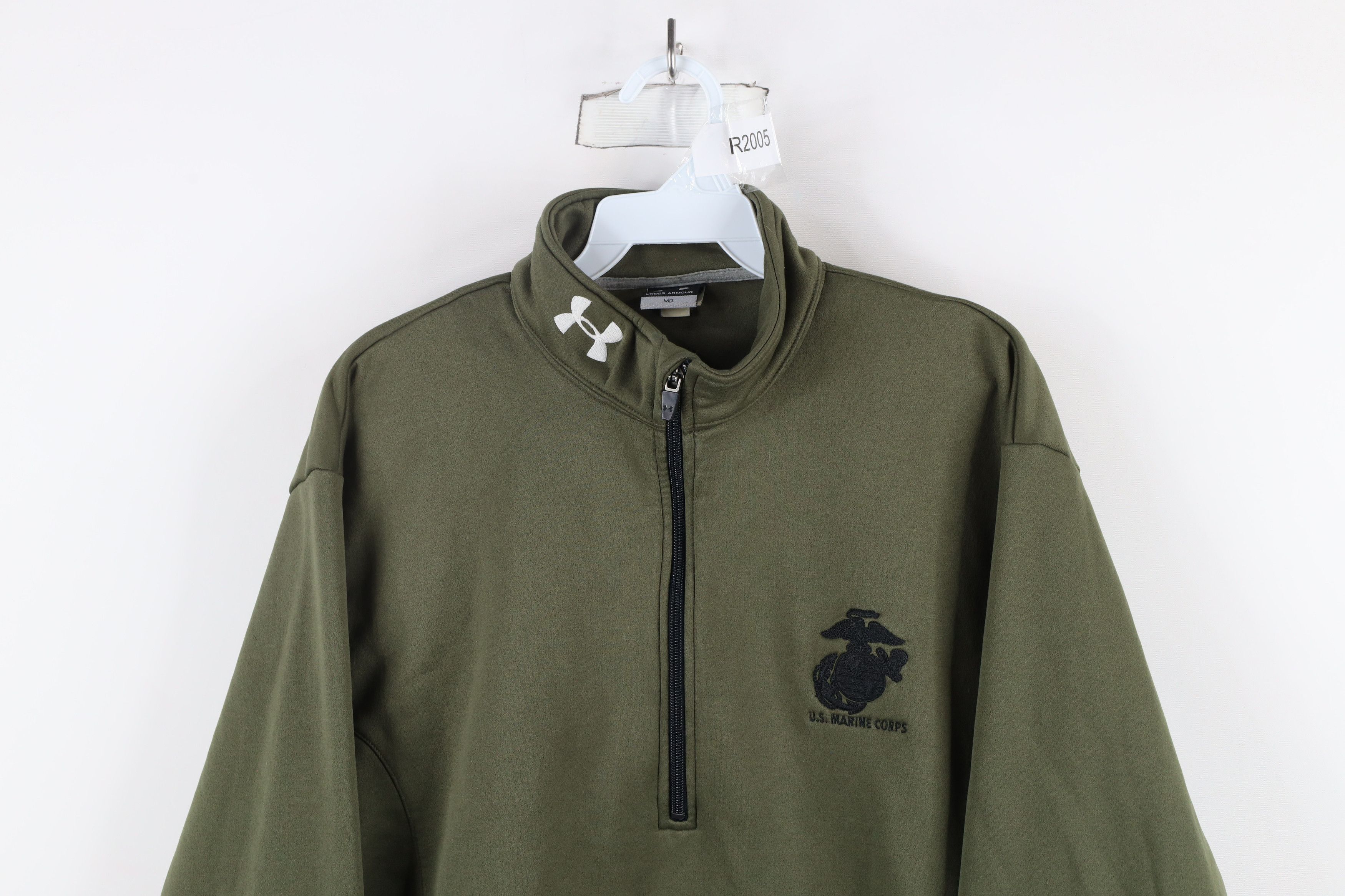 Under Armour × Vintage Vintage Under Armour Half Zip Pullover Sweatshirt Green Size US M / EU 48-50 / 2 - 2 Thumbnail