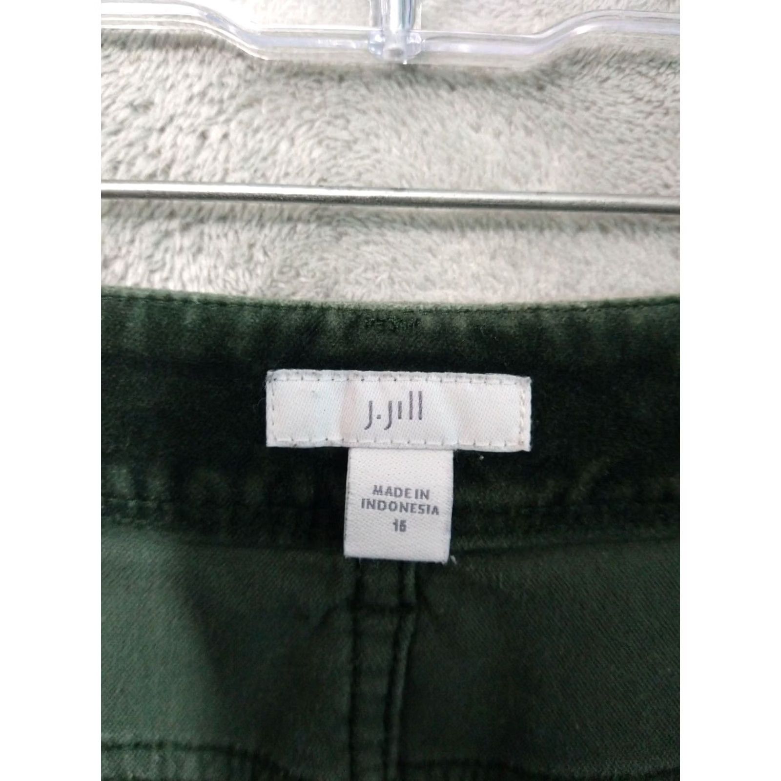 J. Jill J. Jill Pants Womens 16 Green Velvet Skinny High Rise 5 Pocket Stretch Cotton Tapered Shirt? Size 38" / US 16 / IT 52 - 7 Thumbnail