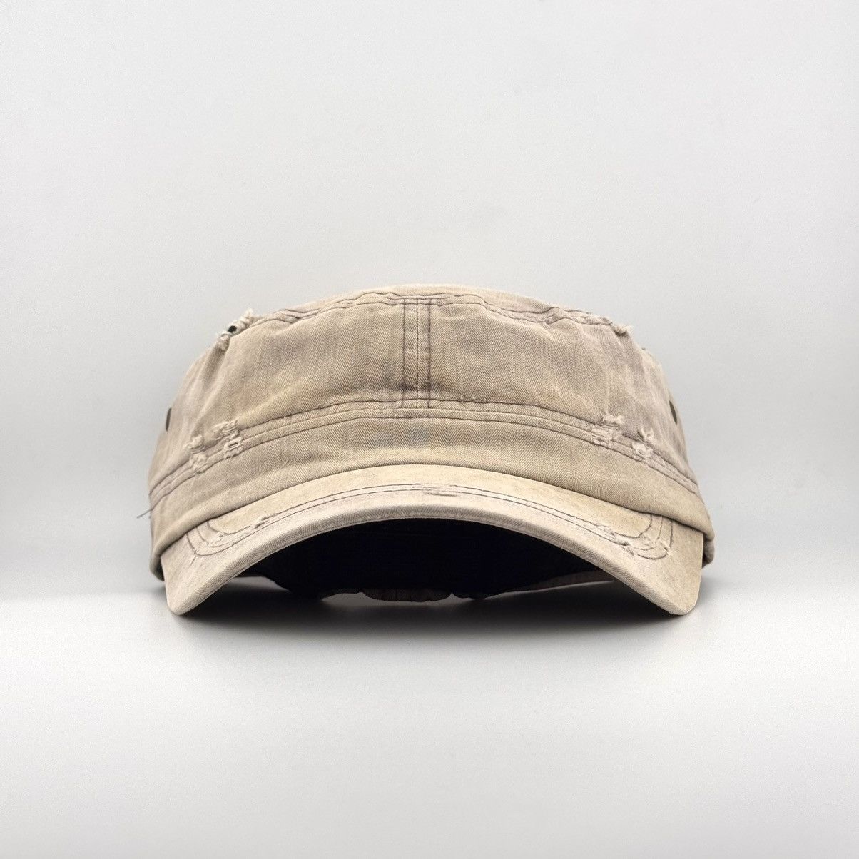 Japanese Brand Vtg Sunfaded Blank Khaki Distressed Military Work Hat Y2K Size ONE SIZE - 1 Thumbnail