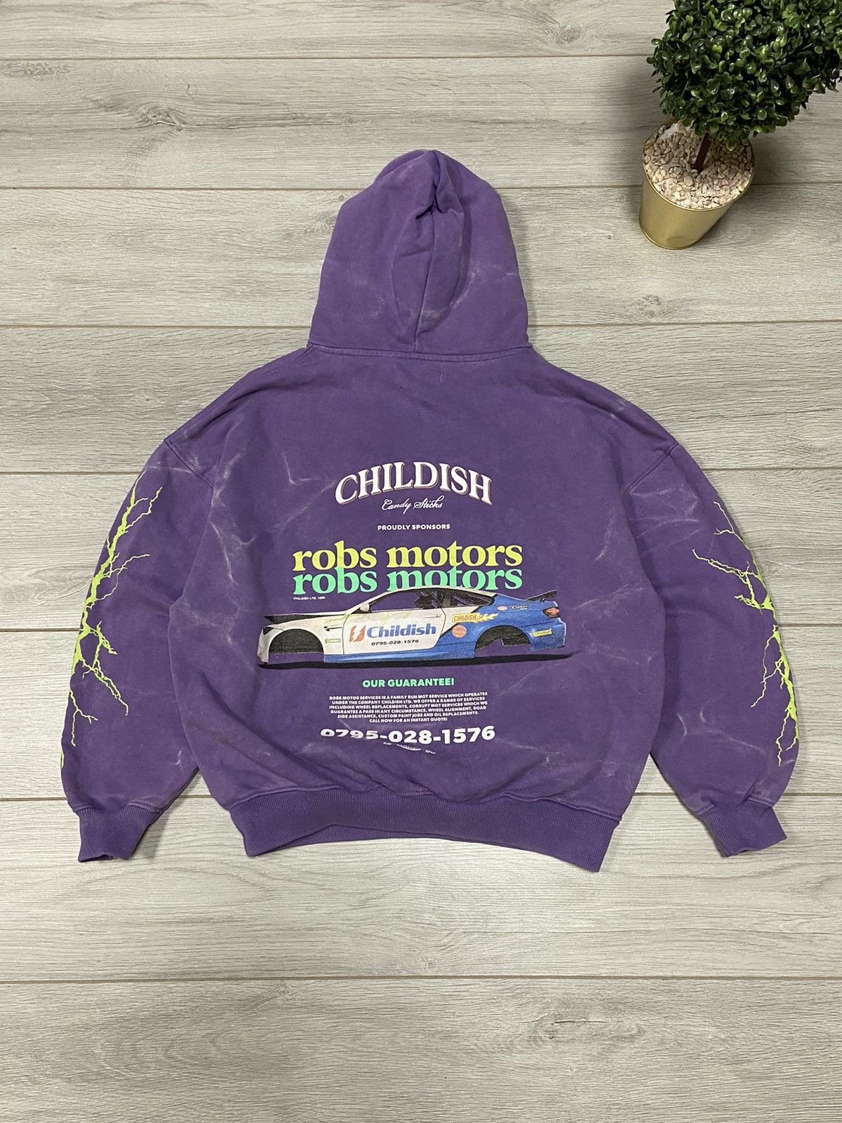 Vintage Childish Robs Motors car 90s Purple Hoodie Big Logo Racing Size US S / EU 44-46 / 1 - 1 Thumbnail