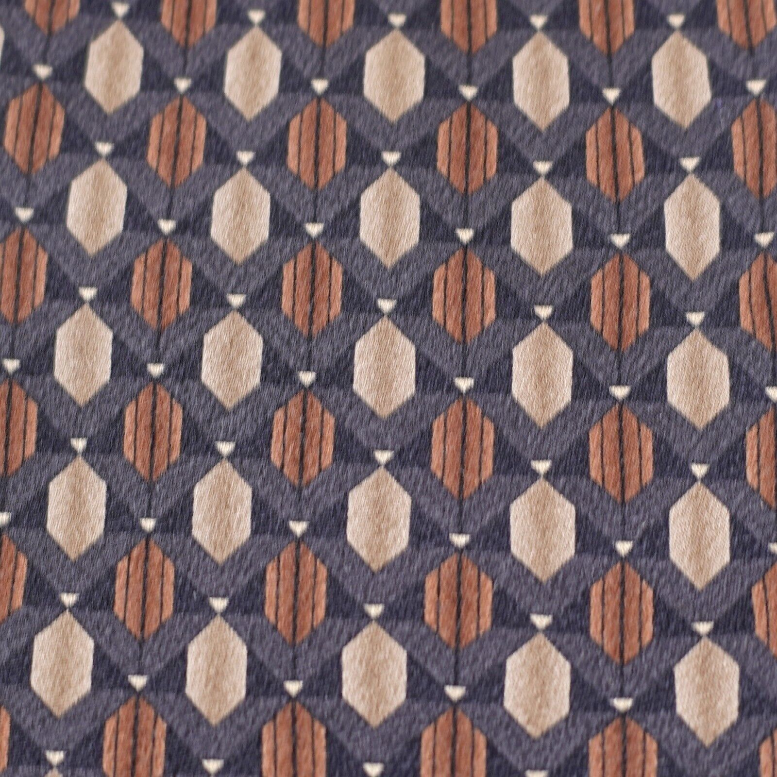 Croft & Barrow Croft & Barrow Gray Brown Tan Geometric Print Wide Silk Tie Size ONE SIZE - 2 Thumbnail