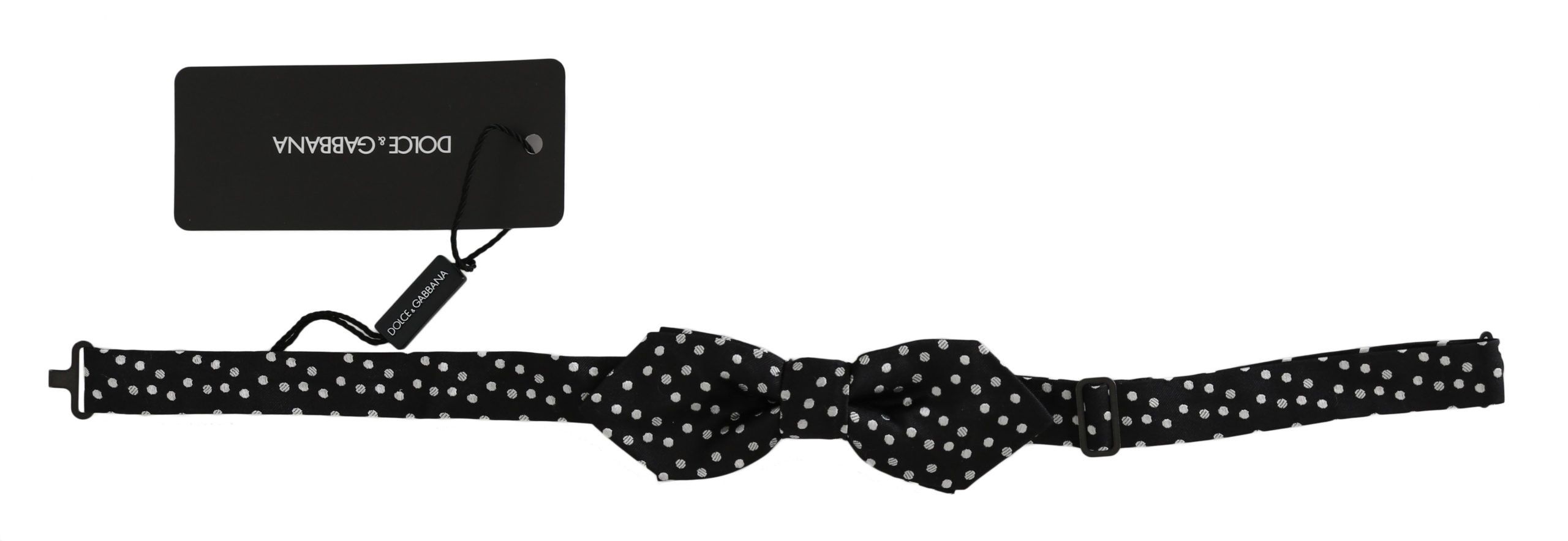 Dolce & Gabbana Elegant Black Polka Dot Silk Bow Men's Tie Size ONE SIZE - 1 Thumbnail