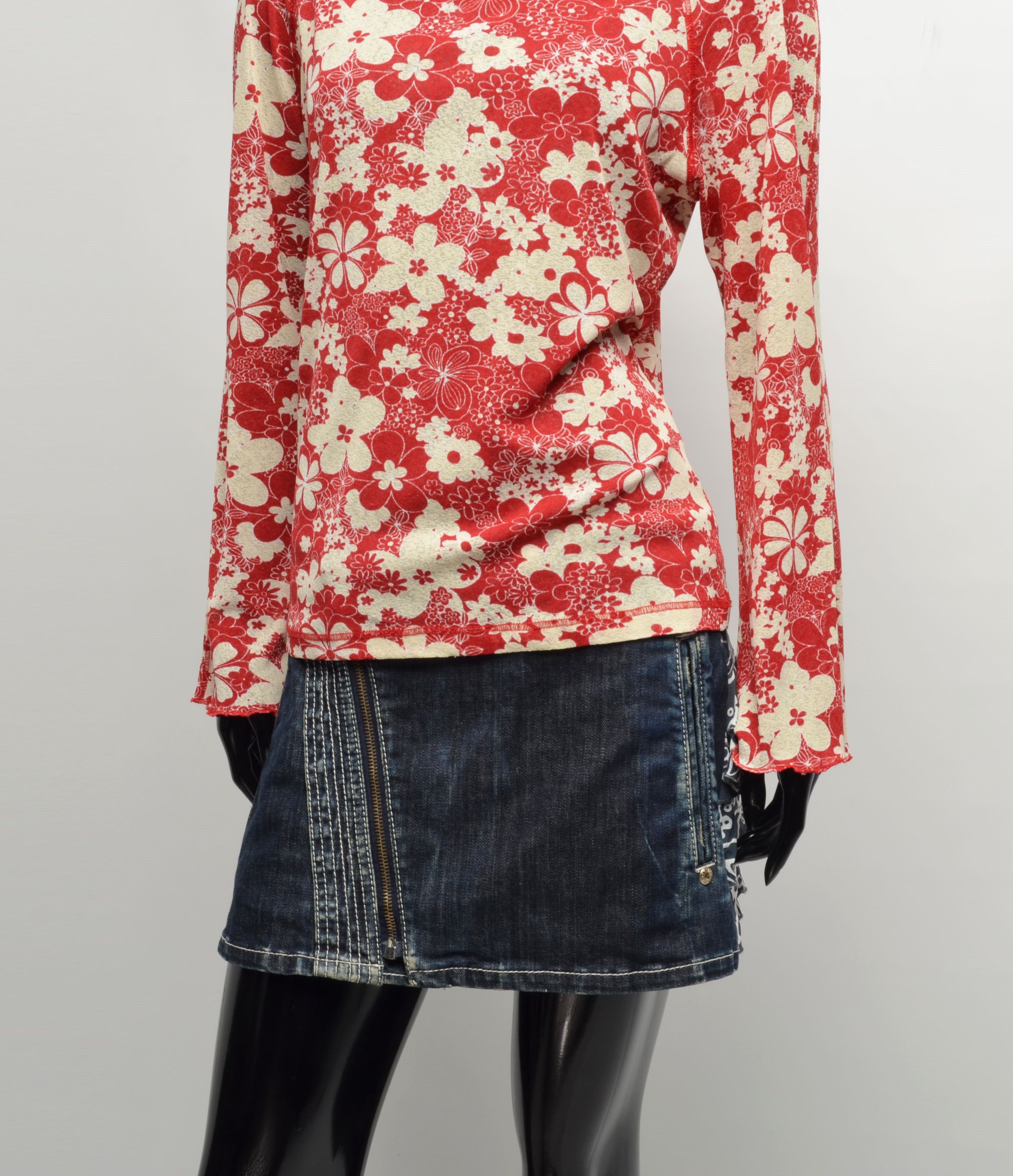 Vintage Vintage Energy Y2K Floral Mesh Long Sleeve Top Size XL / US 12-14 / IT 48-50 - 3 Thumbnail