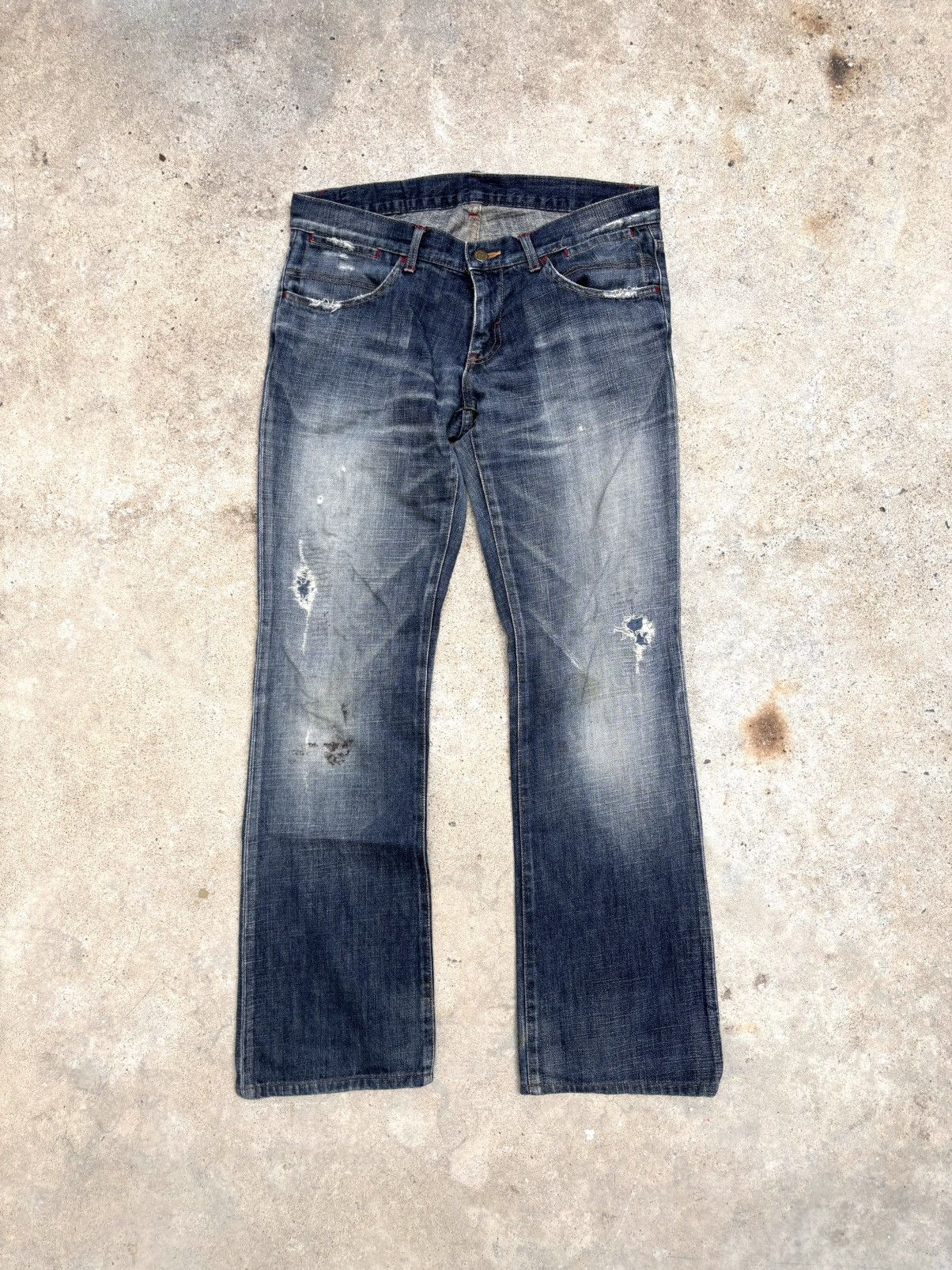 If Six Was Nine Distressed TORNADO MART Boot Cut Flared Jeans Size US 33 - 1 Thumbnail