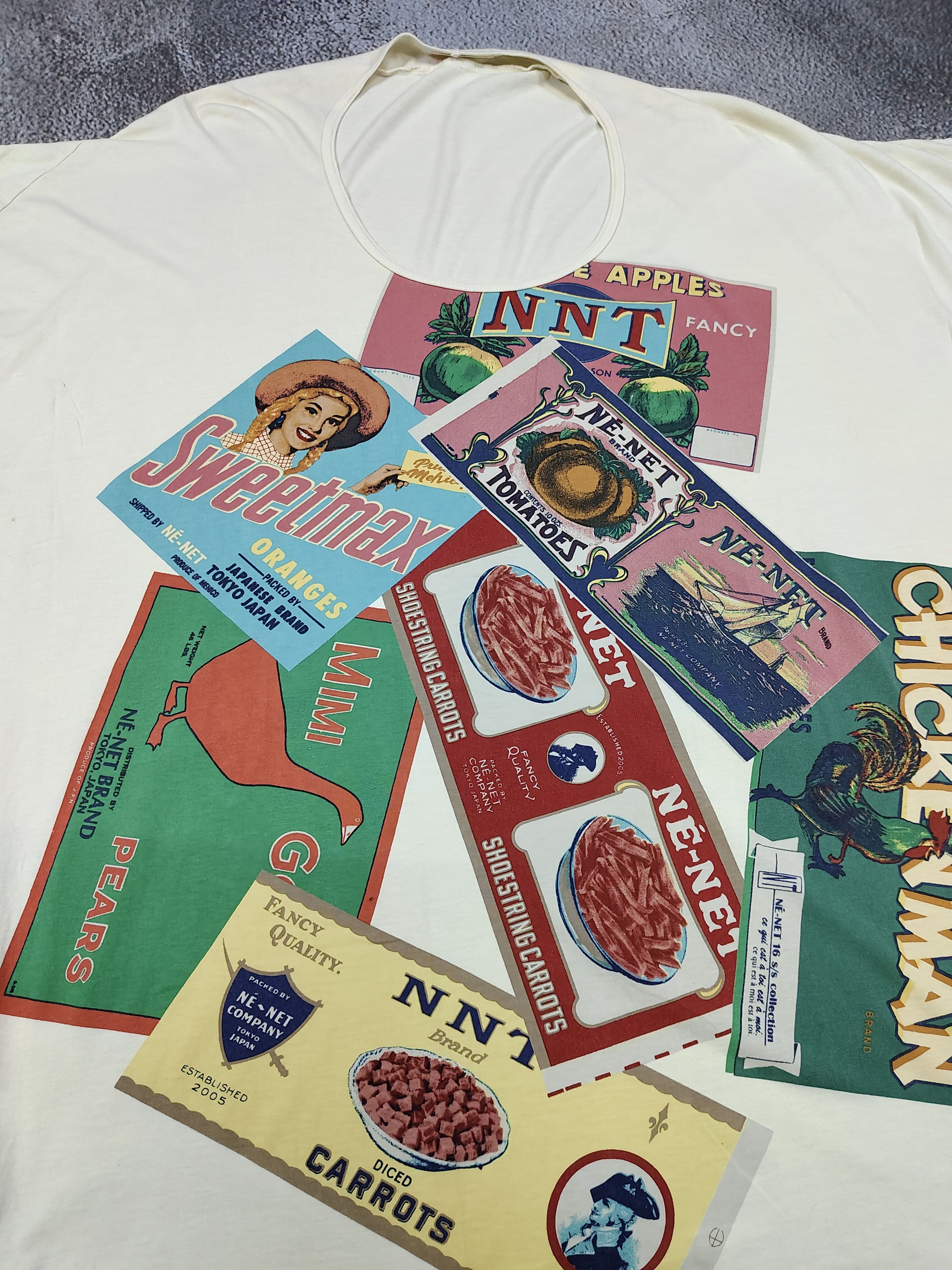 Ne-Net Ne-Net 🇯🇵 Oversized Dolman Sleeve Retro Food Label Collage Size L / US 10 / IT 46 - 7 Thumbnail