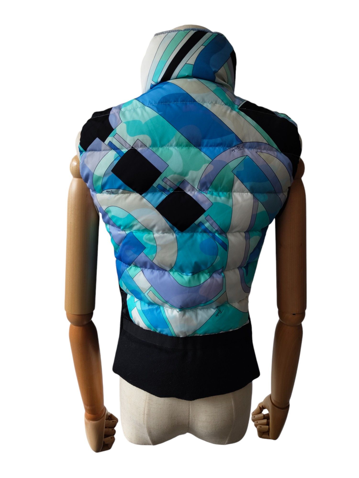 Emilio Pucci Blue And Black Down Puffer Vest Size XS / US 0-2 / IT 36-38 - 5 Thumbnail