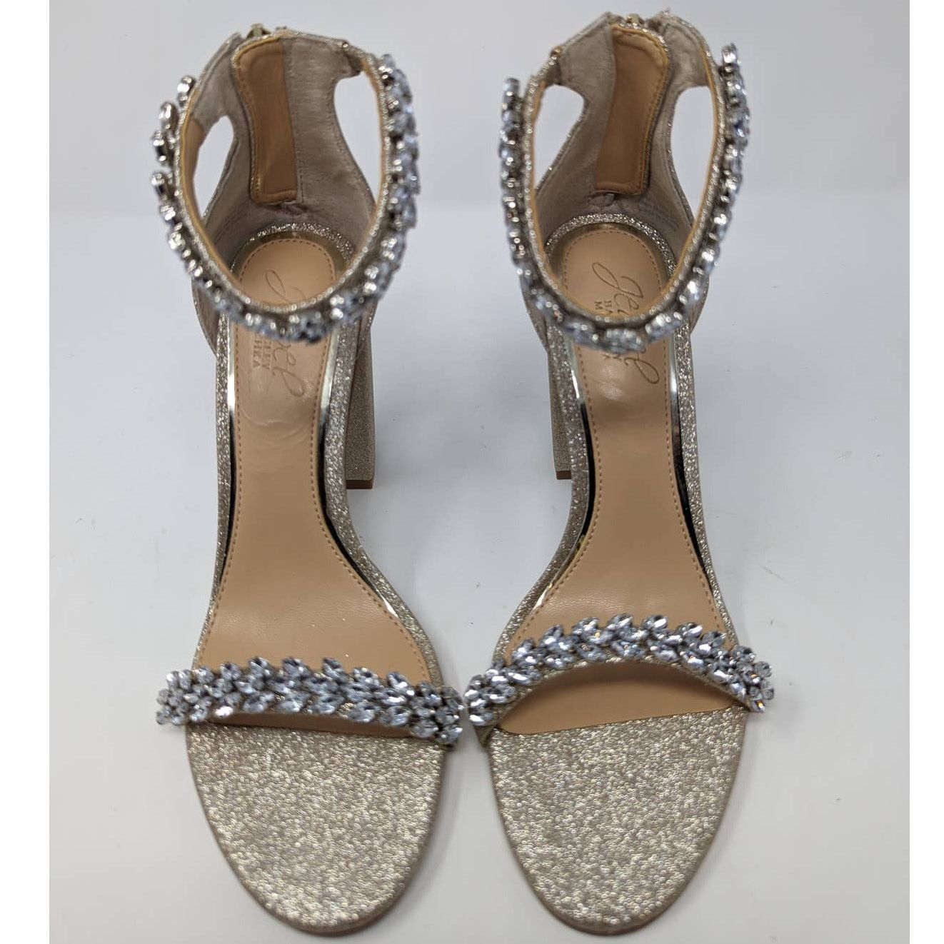 Badgley Mischka Jewel by Badgley Mischka Mayra Ankle Strap Evening Shoe Size US 7.5 / IT 37.5 - 11 Thumbnail