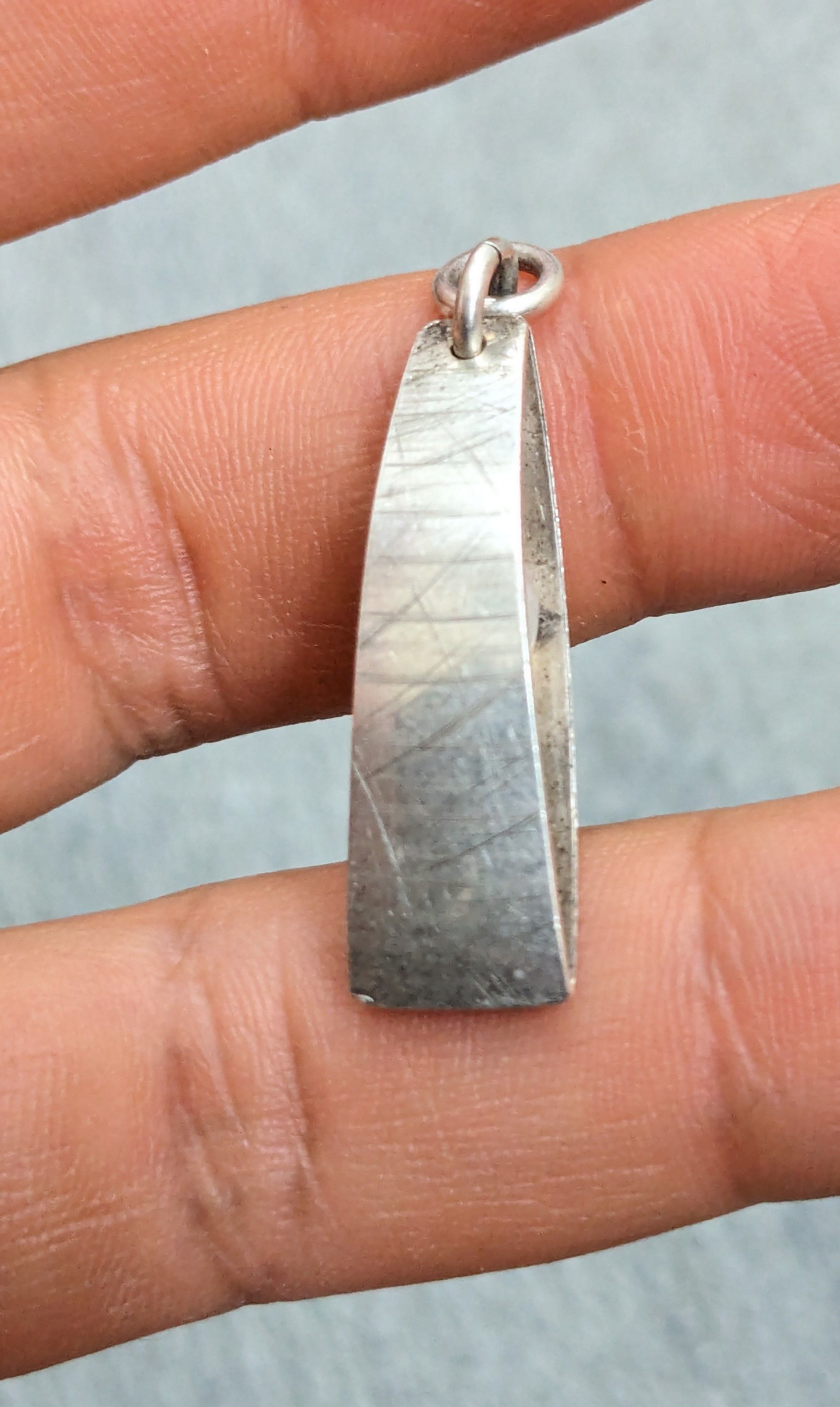 Jewelry Vintage Sterling Silver Pendant Pearl Modern Avant Garde Size ONE SIZE - 7 Thumbnail