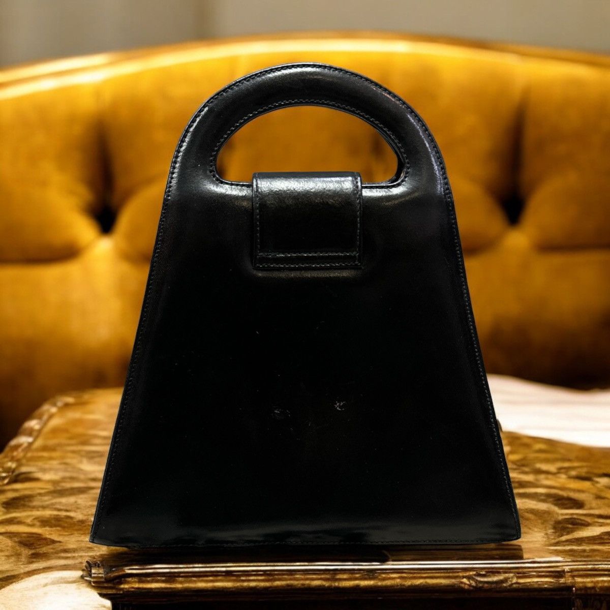Japanese Brand VINTAGE LINEA DOPPIO LEATHER EVENING HANDLE BAG Size ONE SIZE - 2 Thumbnail