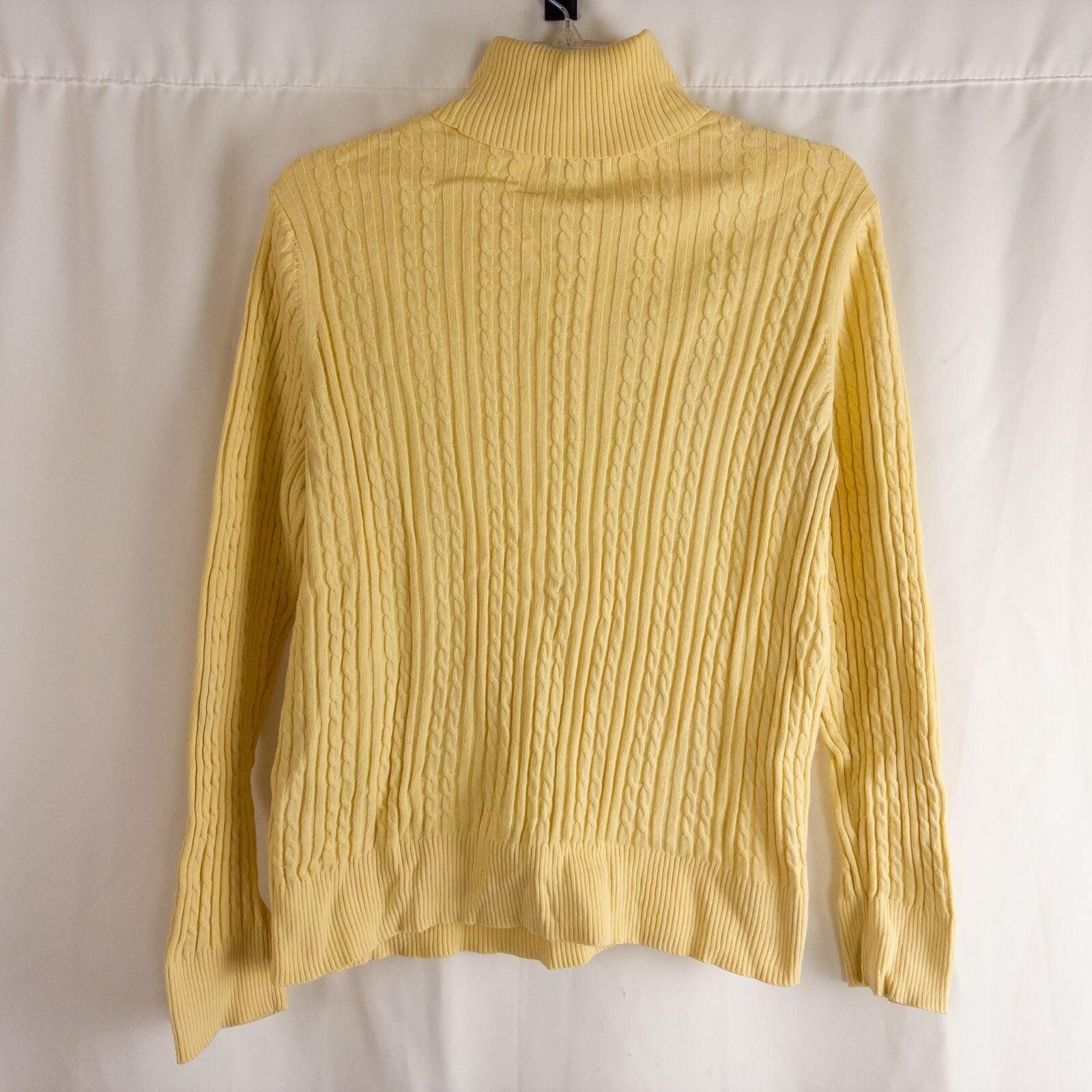 Croft & Barrow Croft & Barrow Yellow Cable Knit Sweater Womens Medium Size M / US 6-8 / IT 42-44 - 6 Thumbnail