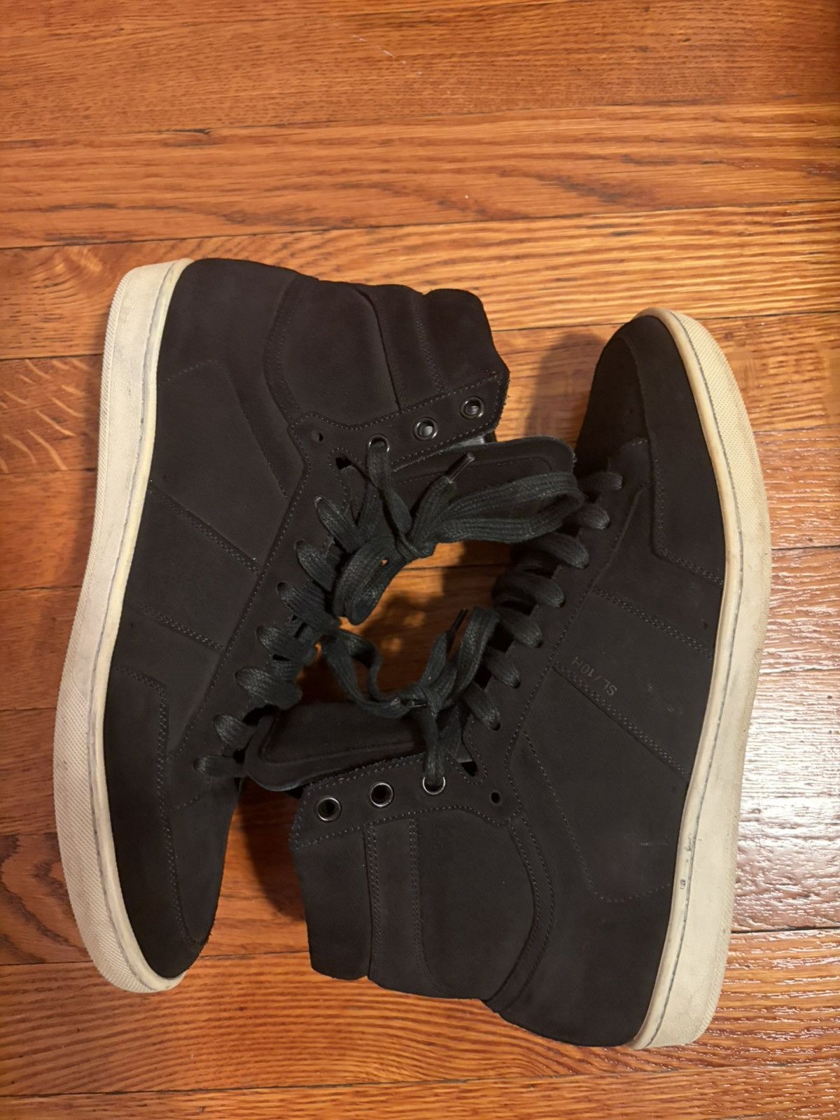 Yves Saint Laurent yves saint laurent black hightops Size US 12 / EU 45 - 4 Thumbnail