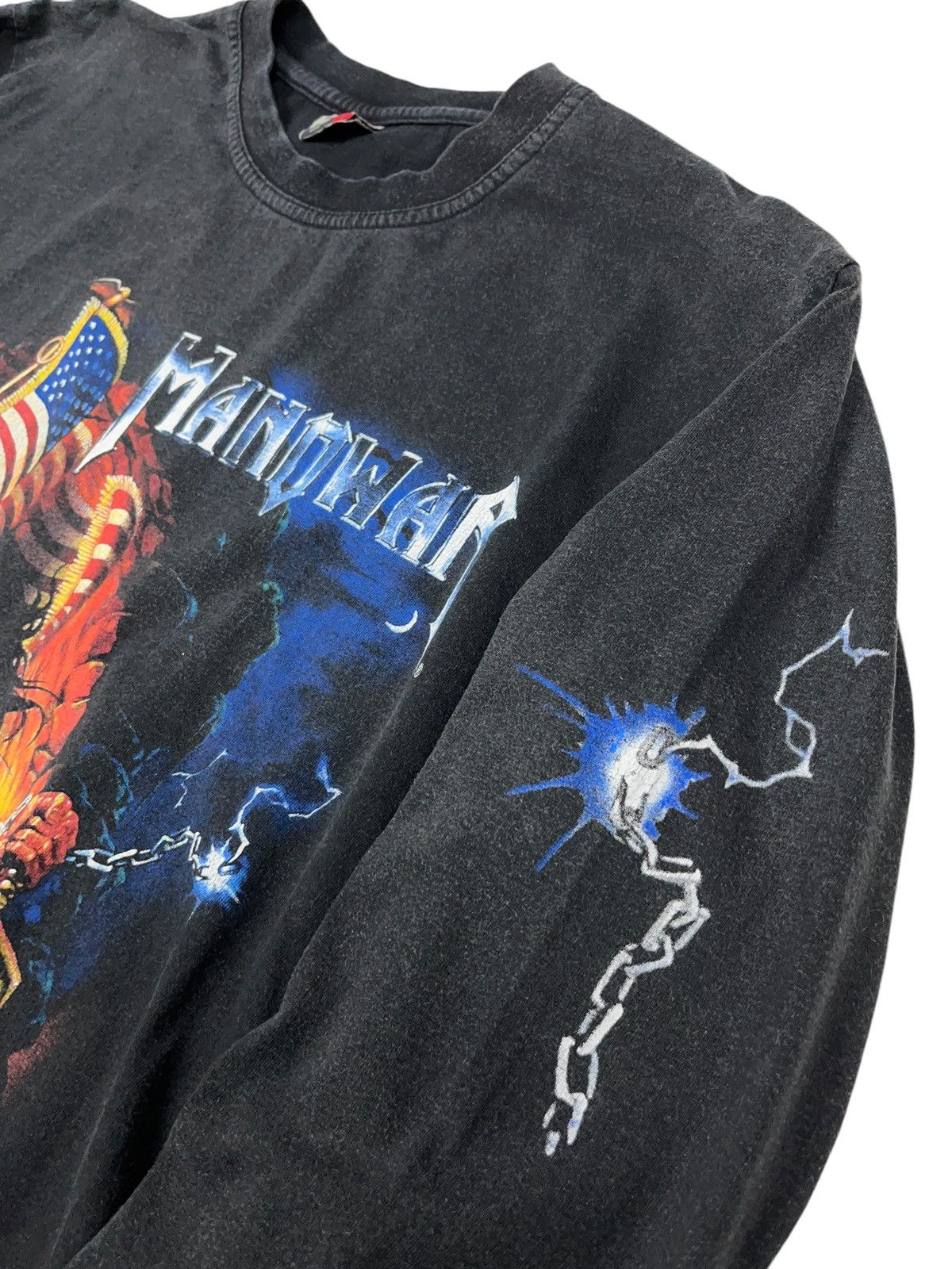 Band Tees × Vintage Vintage 2002 Manowar Warrior of the World Long Sleeve Size US L / EU 52-54 / 3 - 6 Thumbnail