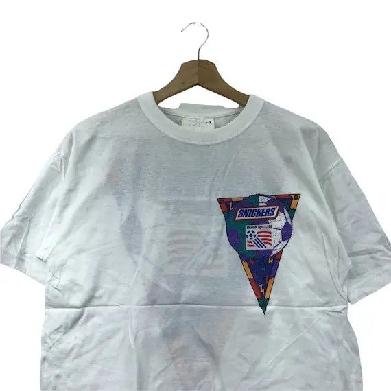 Vintage Vtg 1994 Snickers WORLD CUP USA Fifa Tee Shirt Soccer Size US S / EU 44-46 / 1 - 2 Thumbnail
