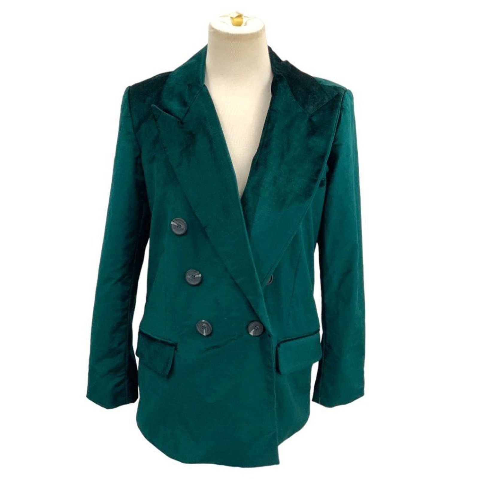 Free People Free People Velvet Ashby Double Breasted Blazer Jade Small Size S / US 4 / IT 40 - 4 Thumbnail