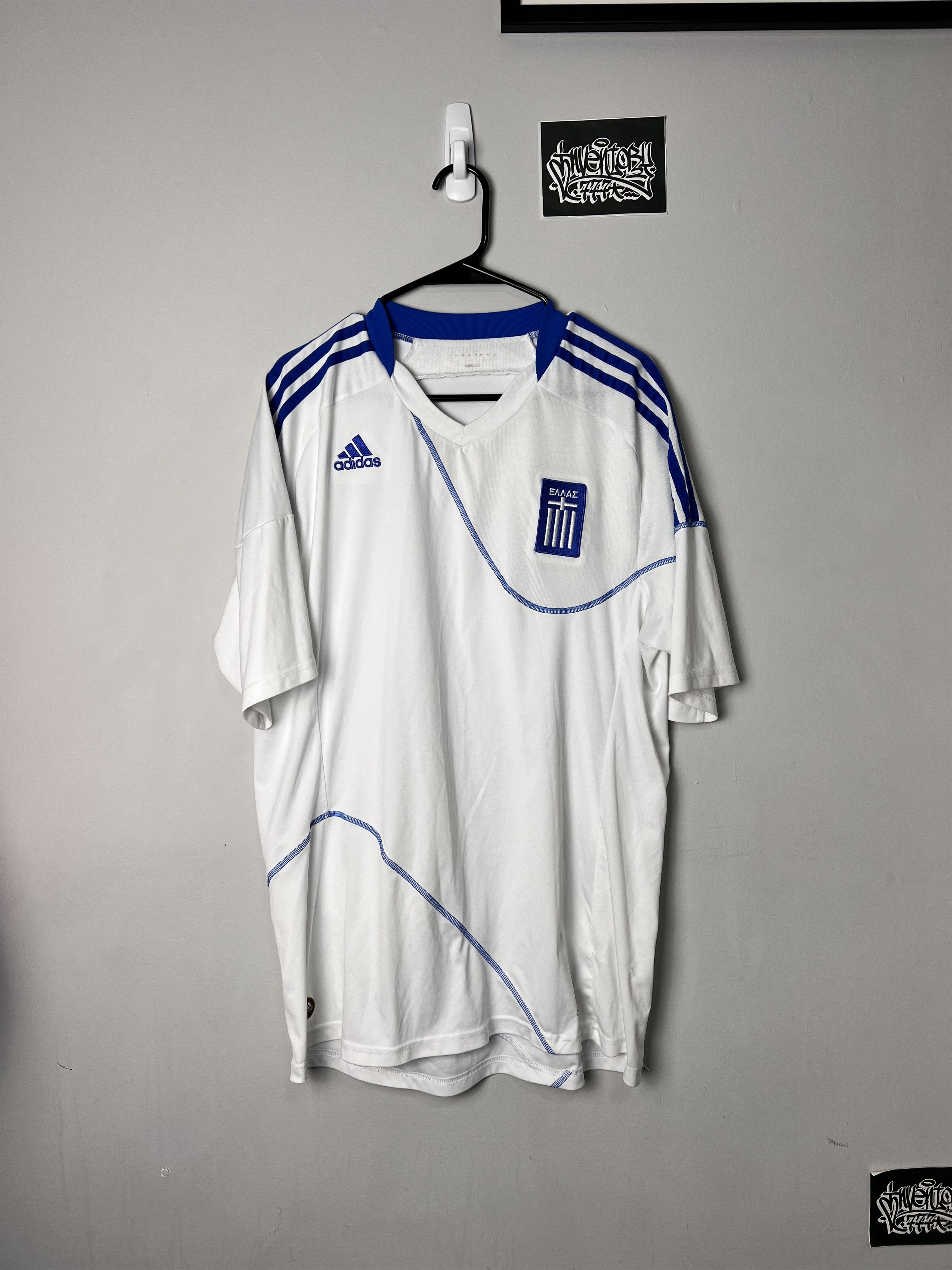 image of Adidas Greece 2010 Jersey Kit in Blue/White, Men's (Size XL)