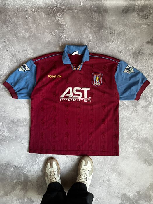 Vintage Aston Villa Reebok 1995-1997 Match-worn Football Jersey