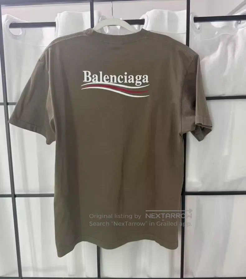 Balenciaga Balenciaga Khaki Green Coke Embroidered Short Sleeve Size US XS / EU 42 / 0 - 2 Thumbnail
