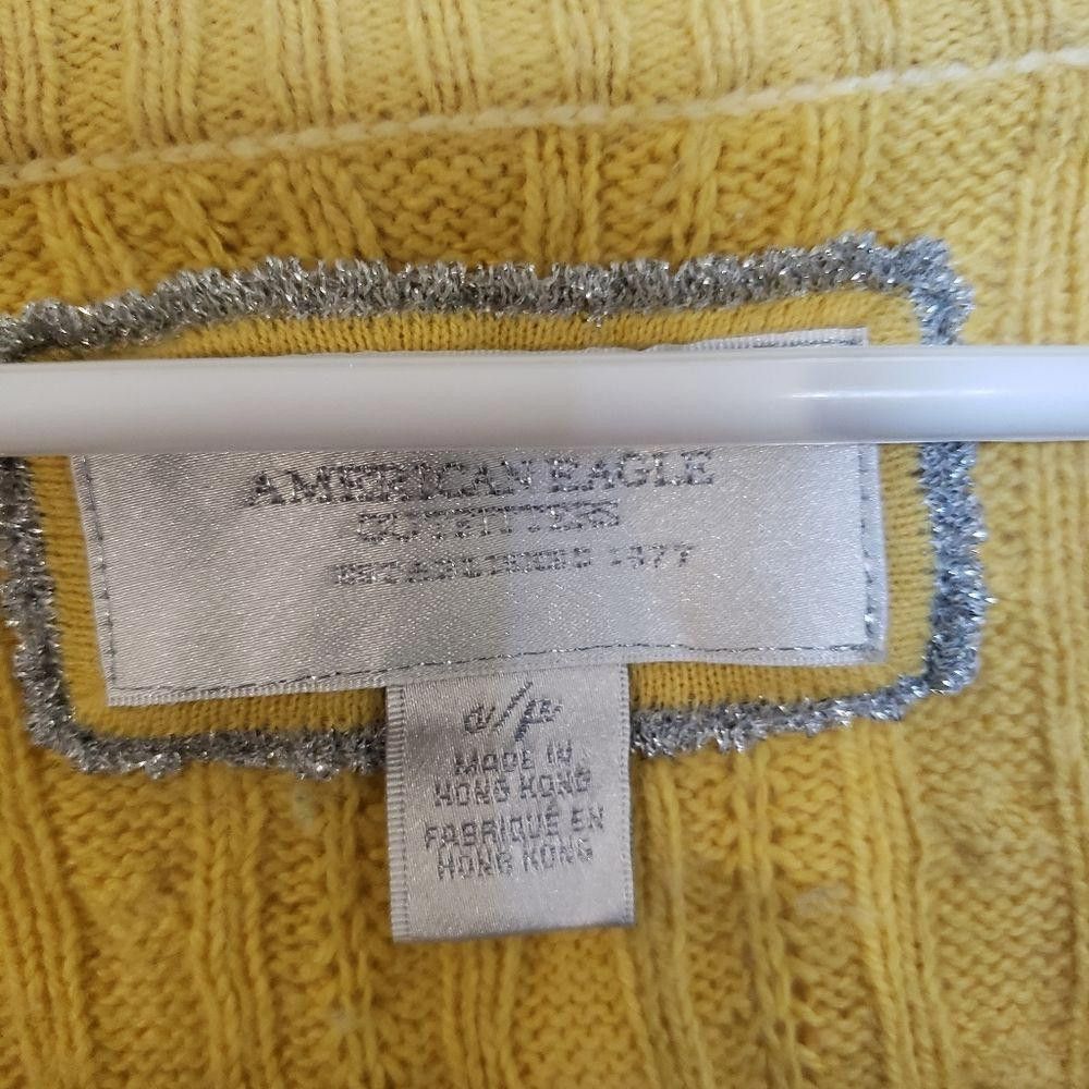 Designer CT1047a AEO Ladies V-neck Long Sleeve Yellow Sweater Size S / US 4 / IT 40 - 4 Thumbnail