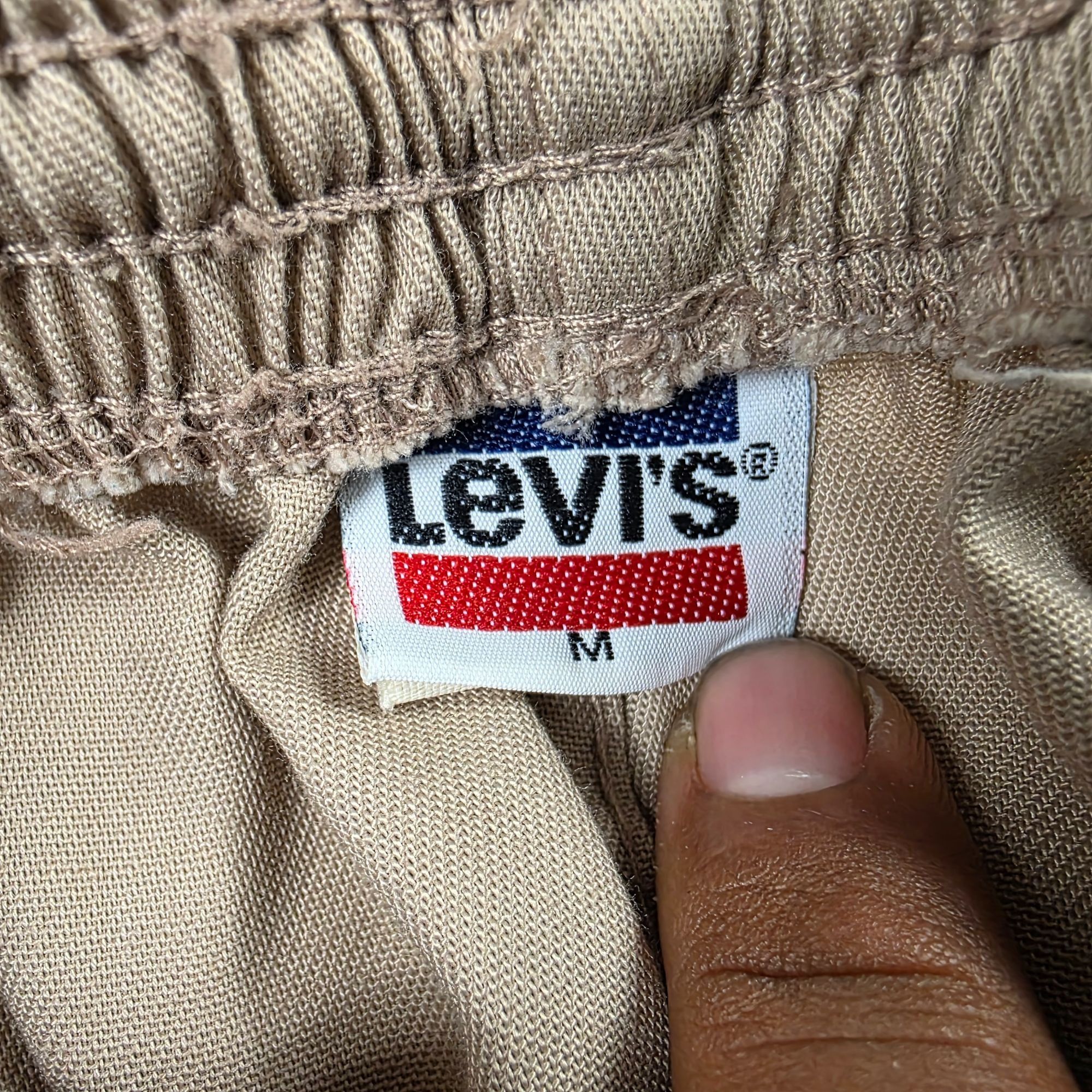 Levi's Vintage Levis 518M Men Medium Beige Elastic Waist Work Pants Size US 38 / EU 54 - 4 Thumbnail
