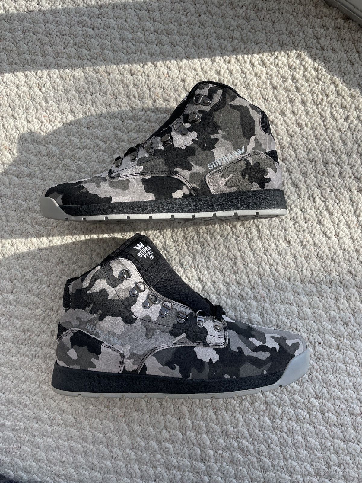 image of Supra Backwood Camo-White Mobb Deep Shoes in Black, Men's (Size 11)