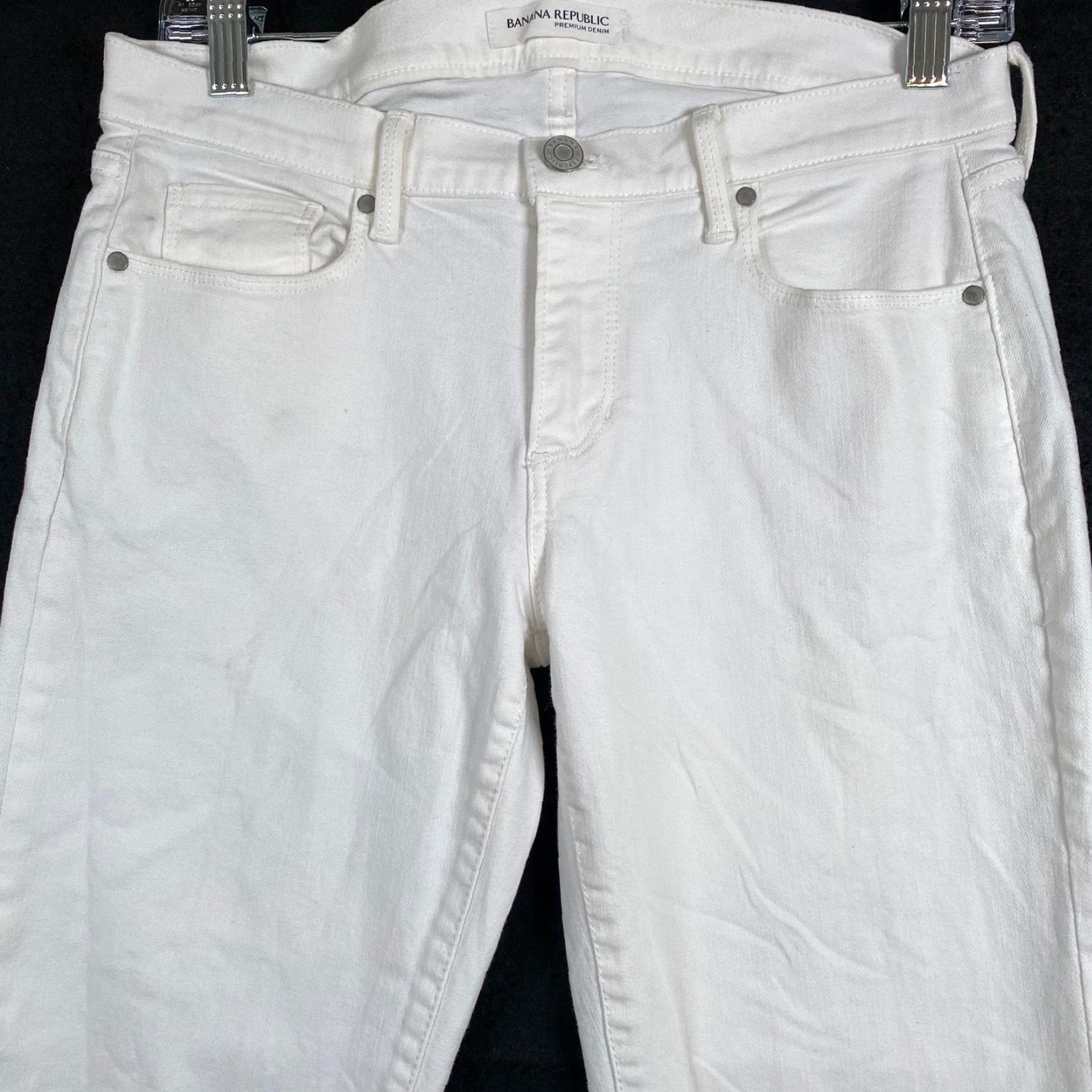 Banana Republic Banana Republic Womens Jeans White Premium Denim Skinny Fit Stretch 27 Jeans Womens Size 27" / US 4 / IT 40 - 2 Thumbnail