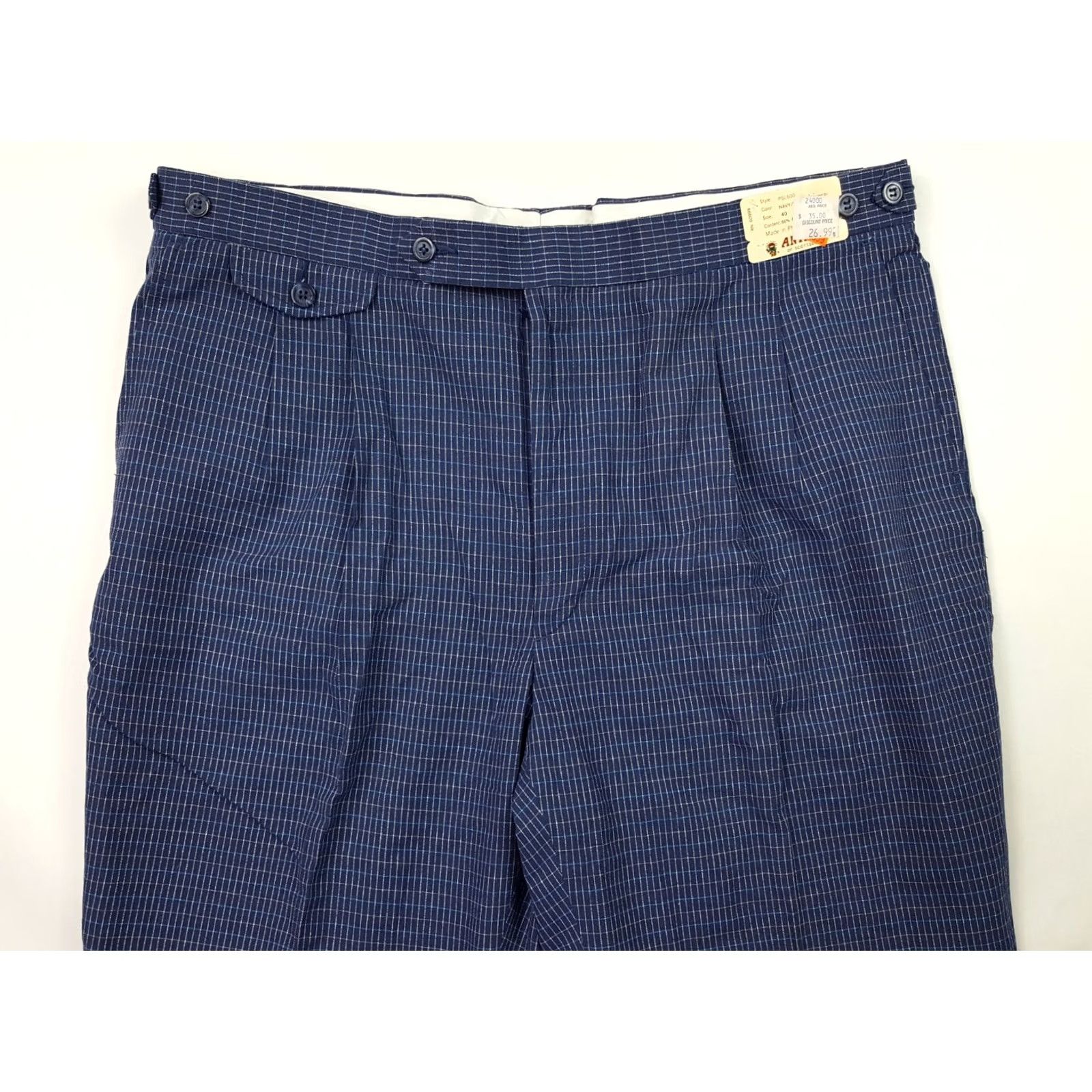 Vintage Vintage Antigua Plaid Dress Pants Men Size 40 Straight Leg Pleated Blue NWT 80s 90s Golf Retro Pants Mens Size US 40 / EU 56 - 2 Thumbnail